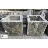 Pair of reconstituted stone Garden Planters, approx. 19in high x 24in diameter