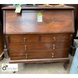 Original Edwardian mahogany Writing Bureau with Queen Ann legs, approx. 40in wide x 42in high (