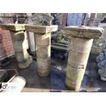 3 Horton Stone Columns with carved capitals circa 1800