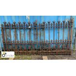 Pair of heavy wrought iron blacksmith made Georgian Gates with leaded finials, approx. 56in high x