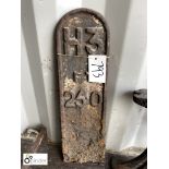 Victorian cast iron Marker Sign