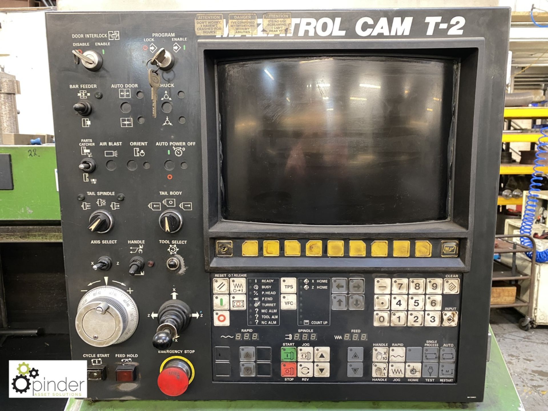 Mazak Quick Turn OI-15-U 15 CNC Lathe, serial number 74933, Mazatrol Cam T-2 Control, no - Image 5 of 11