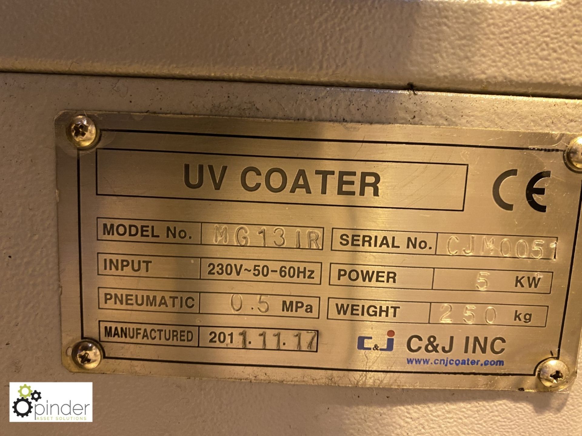 Morgana Digicoater MG131R UV Coater, 230volts, serial number CJM0051 - Image 4 of 6