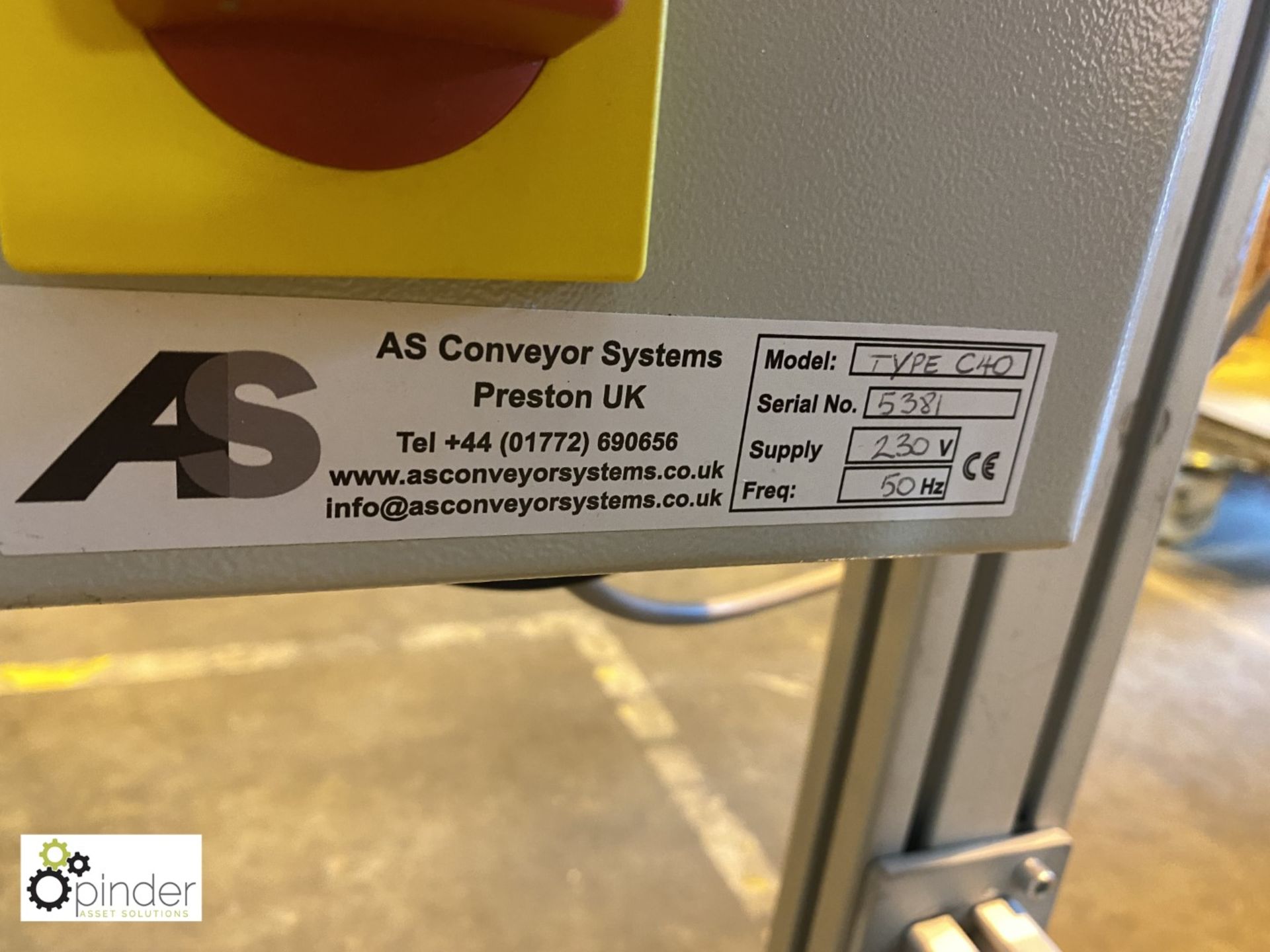 AS Conveyors Systems powered Belt Conveyor, 1500mm x 190mm, 240volts - Image 4 of 4