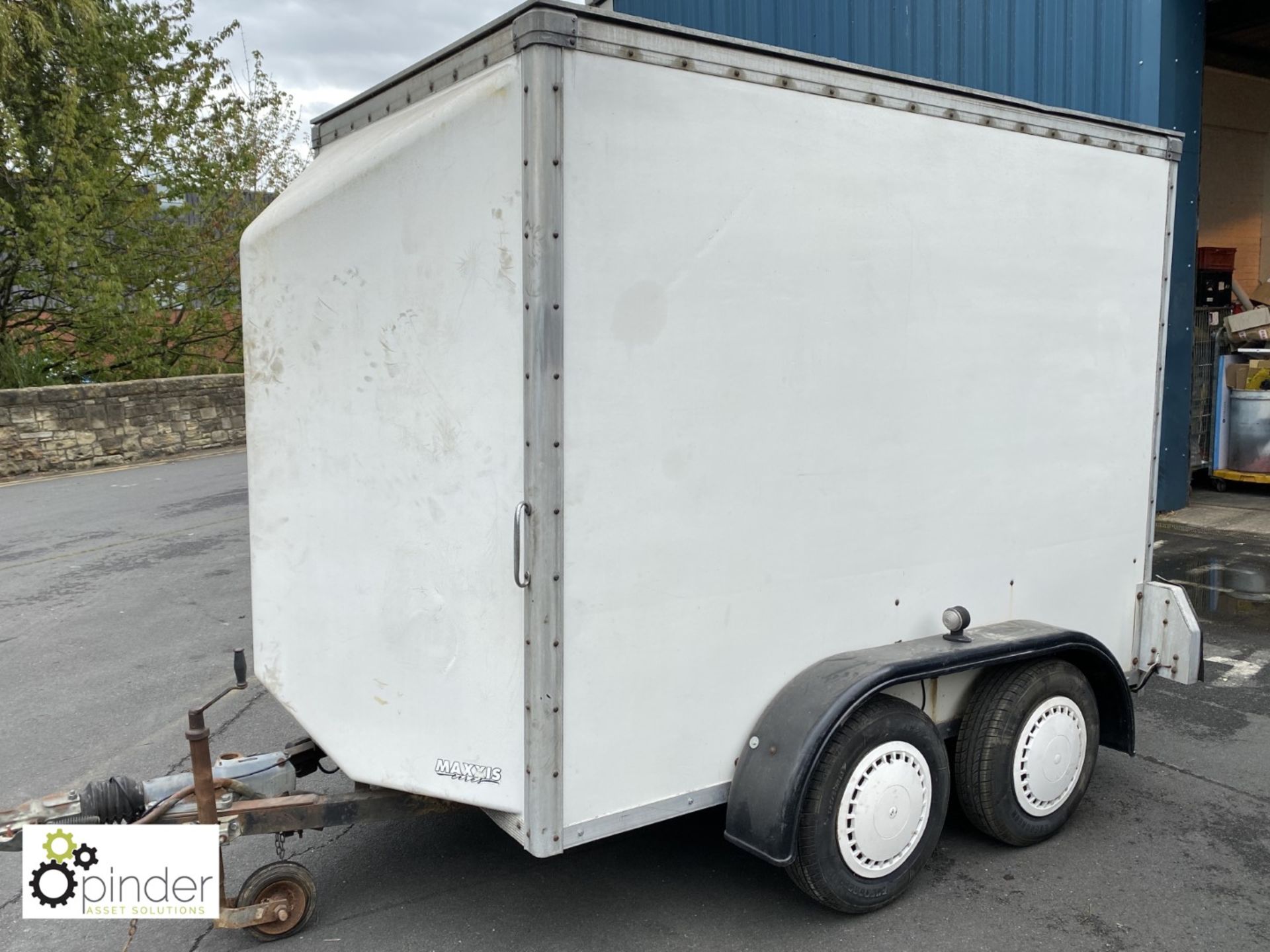 Twin axle Box Trailer, 2450mm long x 1520mm wide x 1930mm high external measurements