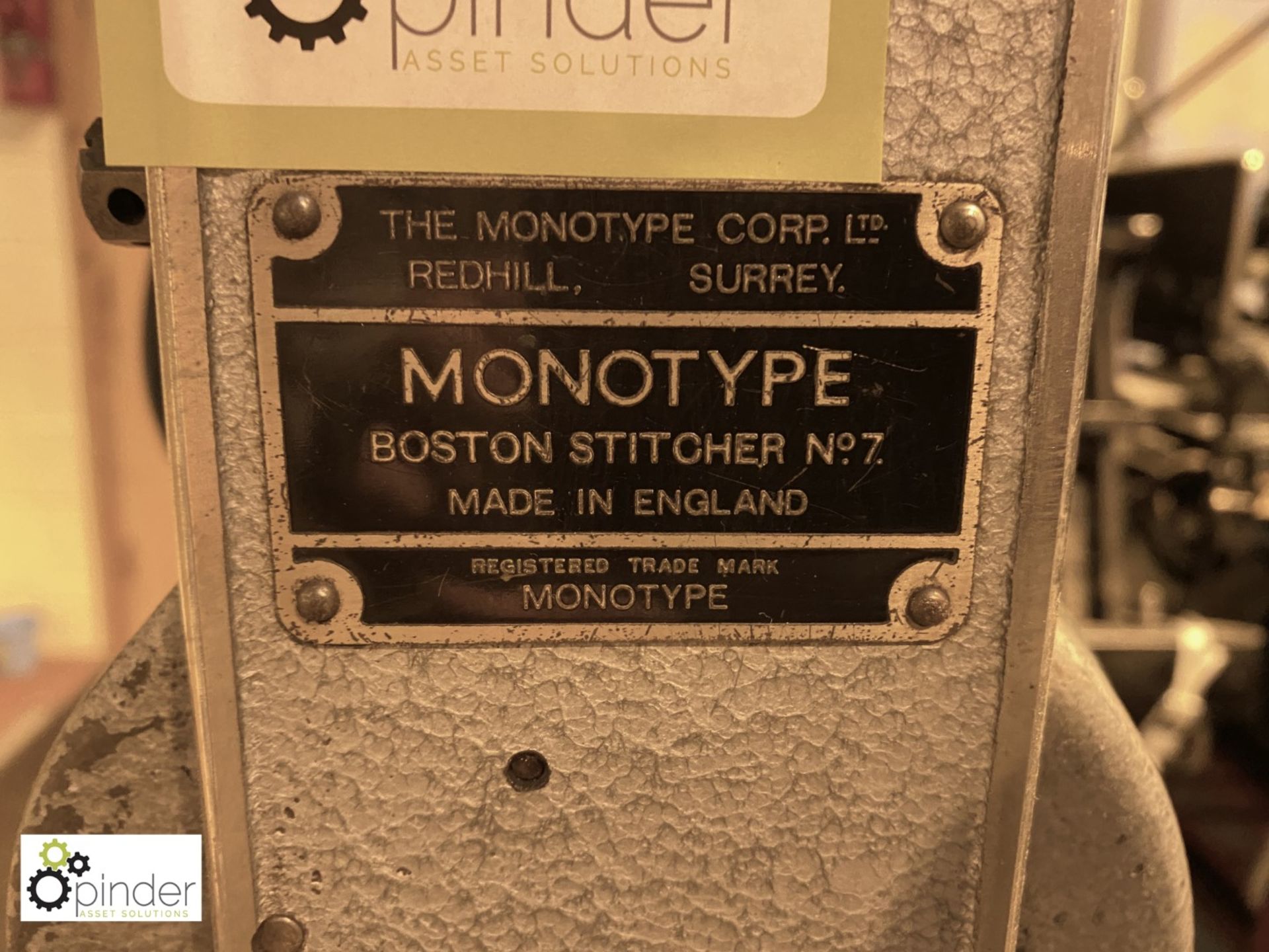 Monotype Boston Stitcher No 7, 240volts - Image 6 of 6