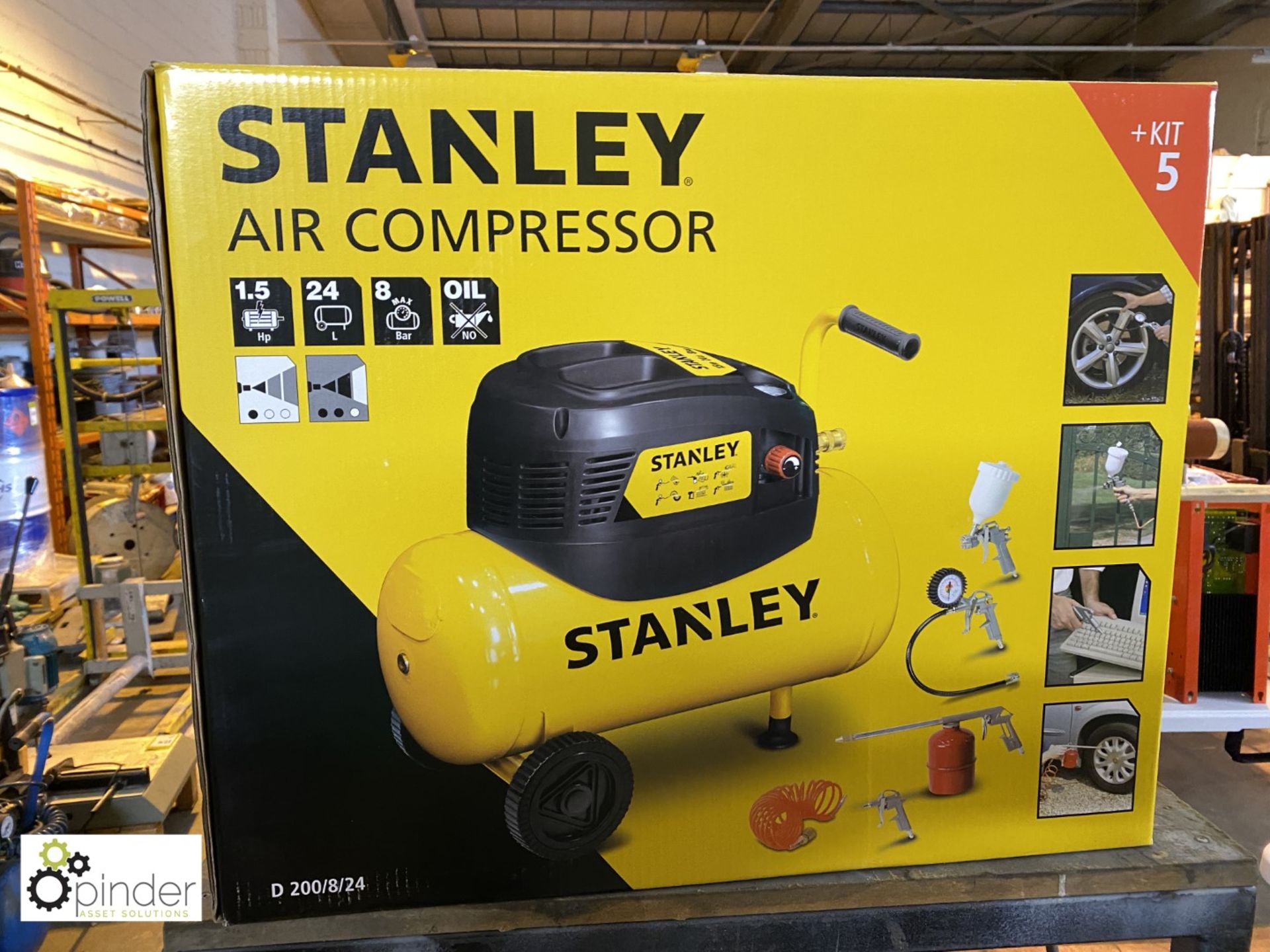 Stanley D200/8/24 portable Air Compressor, 8 bar max, boxed and unused - Image 2 of 3