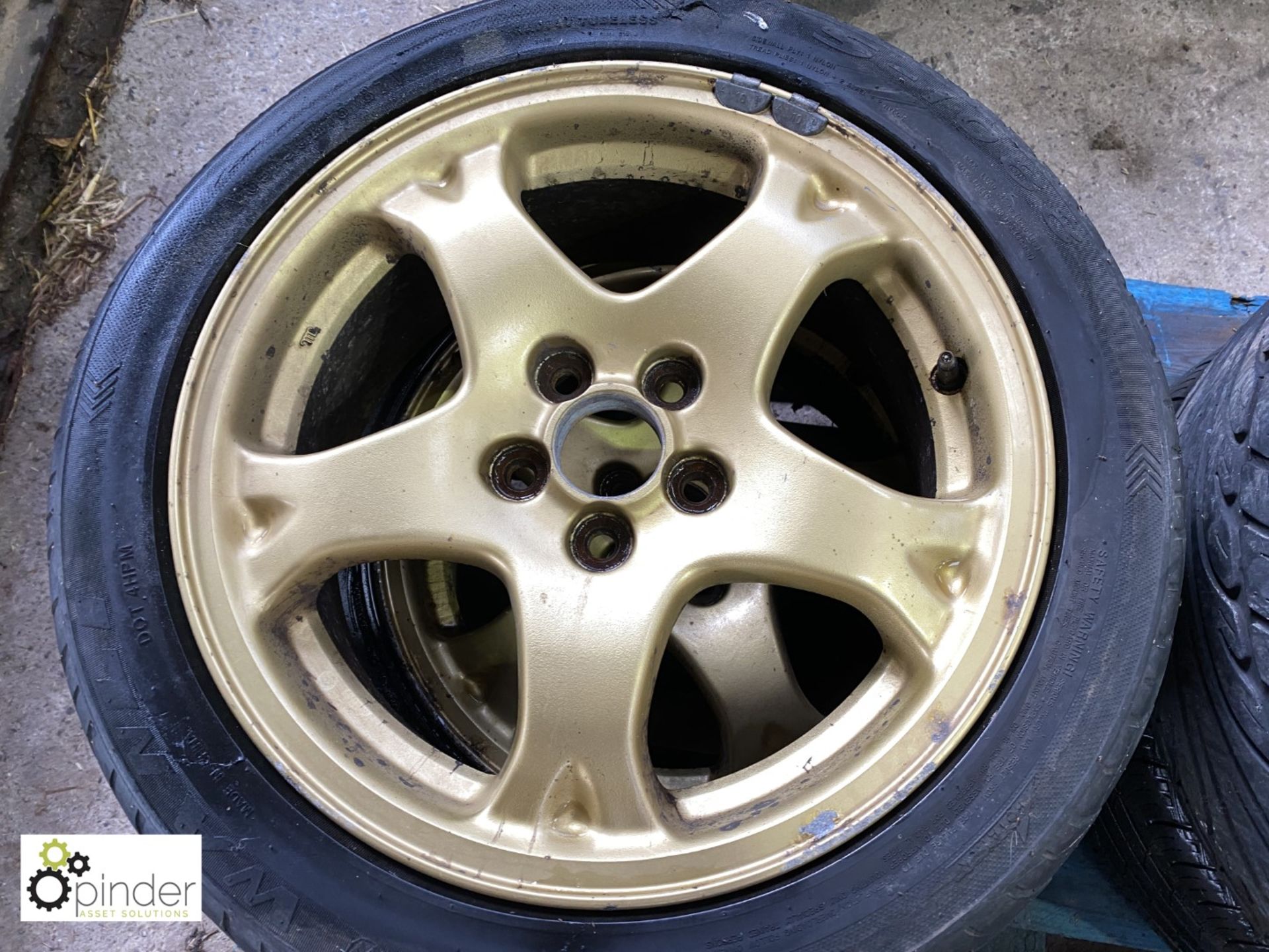 Set 4 Gold finish Alloy Wheels and Tyres, 205/50 R16, used - Image 4 of 4