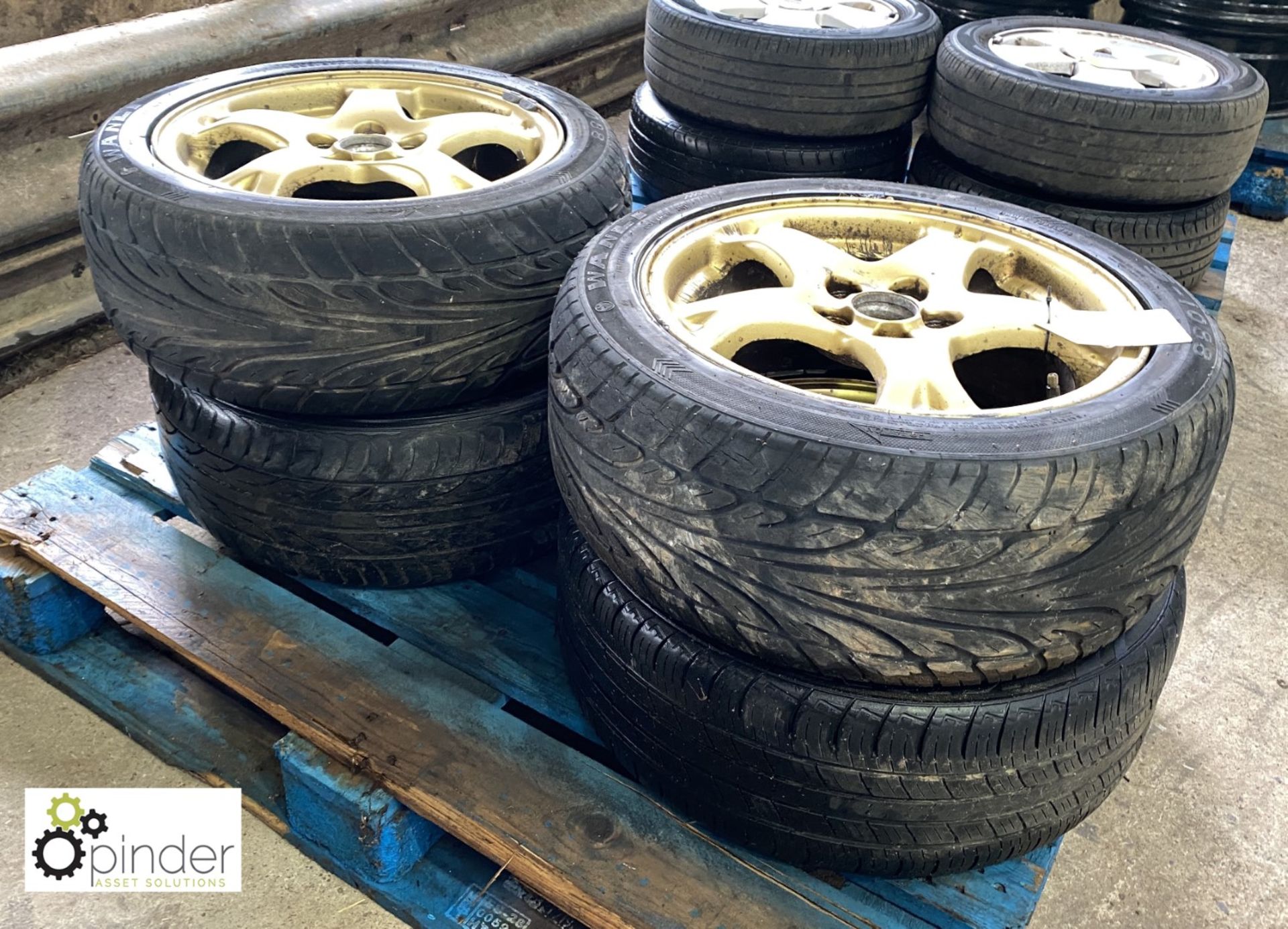 Set 4 Gold finish Alloy Wheels and Tyres, 205/50 R16, used - Image 2 of 4