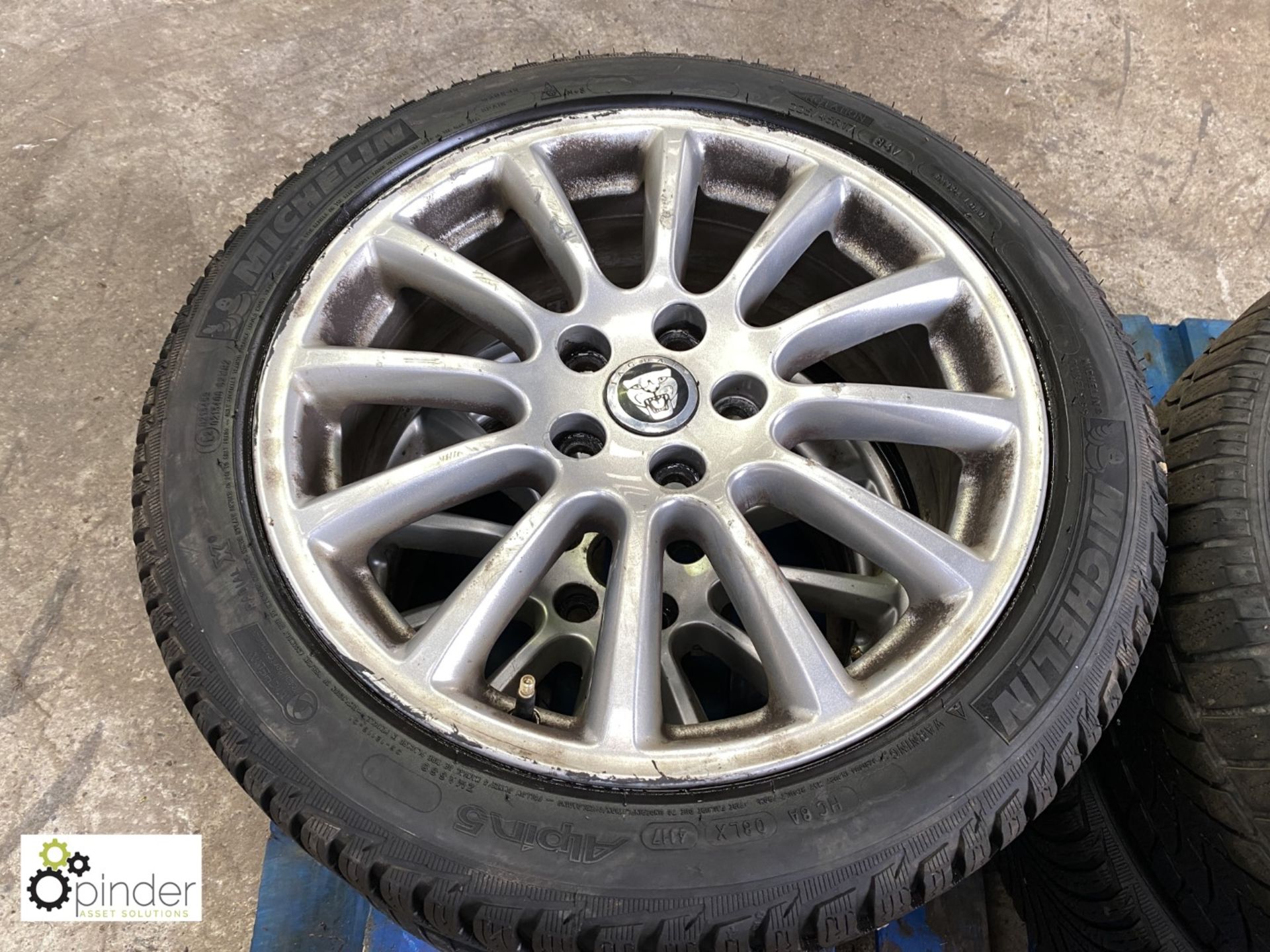 Set 4 Jaguar Alloy Wheels and Tyres, 225/45 R17, used - Image 4 of 4