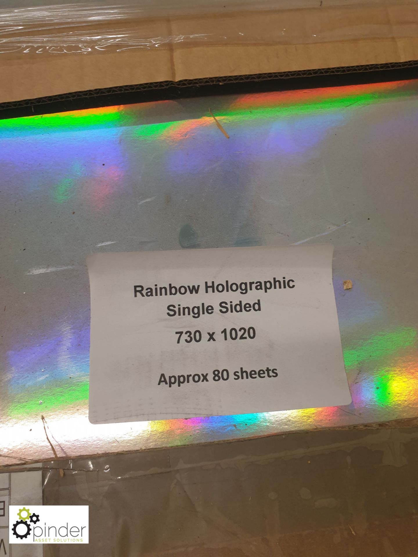 Approx 80 sheets of rainbow holographic single sid - Image 3 of 3