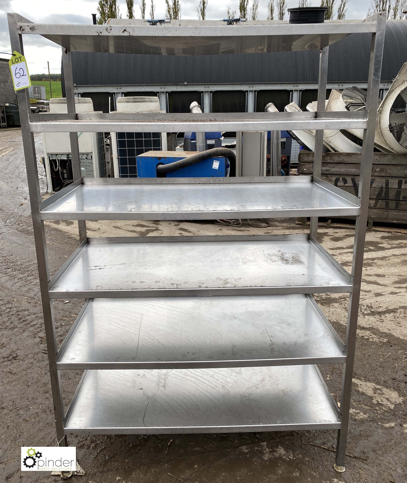 Stainless steel 6-shelf Rack, 1160mm x 600mm x 1820mm high (LOCATION: Croxton) / (please note this