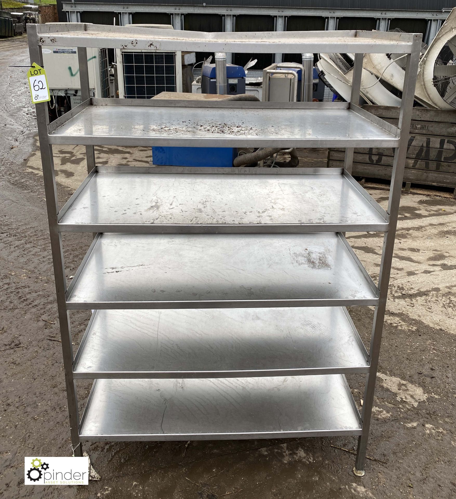 Stainless steel 6-shelf Rack, 1160mm x 600mm x 1820mm high (LOCATION: Croxton) / (please note this - Image 2 of 2