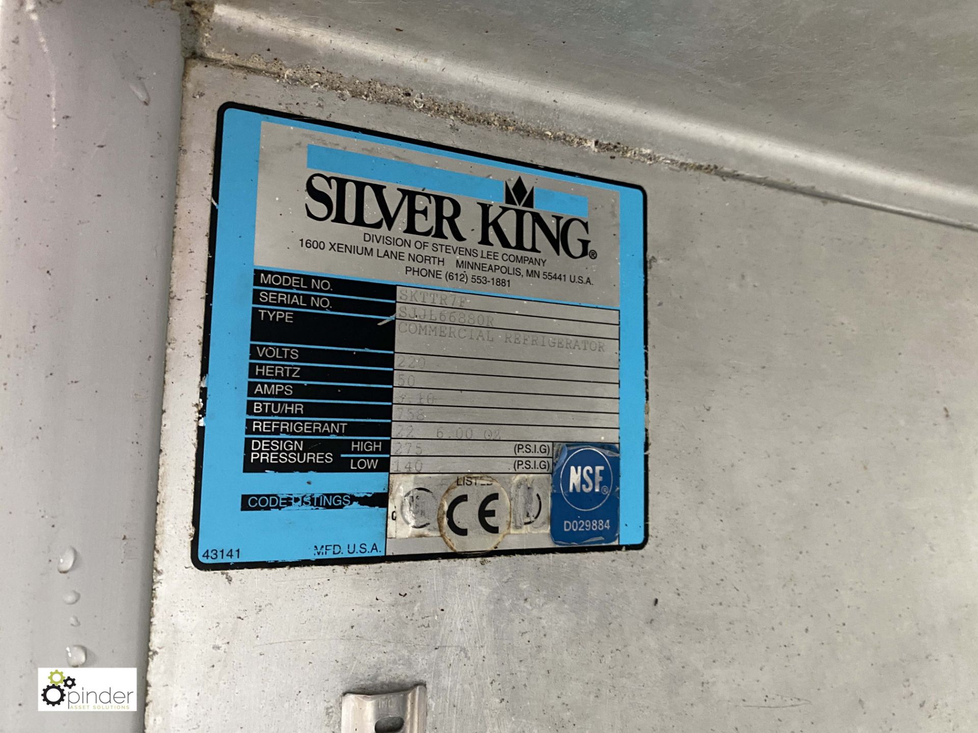 Silver King SKTTR7F stainless steel Fridge, 240volts, 690mm wide x 700mm deep (LOCATION: - Image 3 of 3