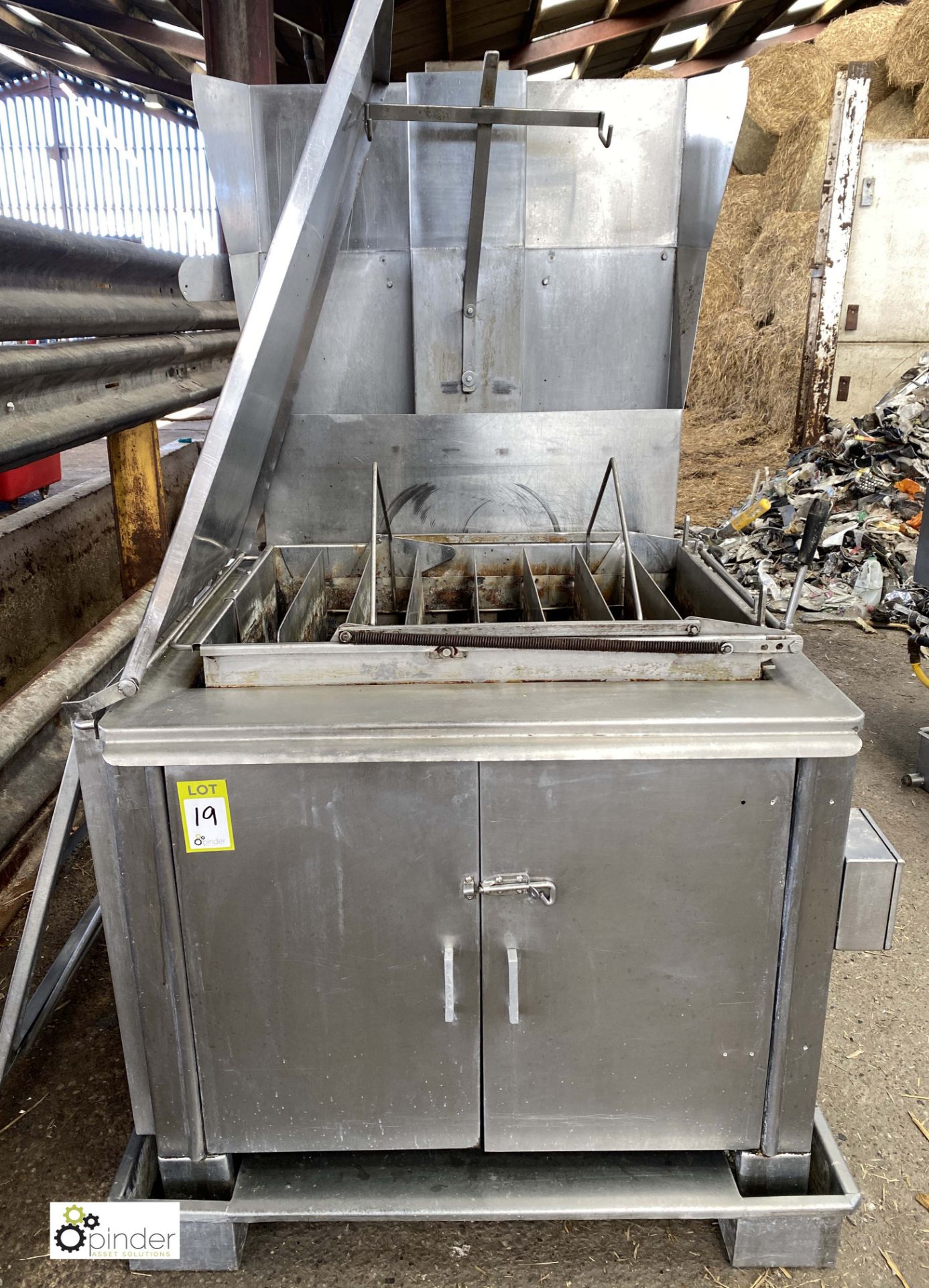 DCA Industries BFG stainless steel gas fired 8-lane Doughnut Fryer (LOCATION: Croxton) / (please