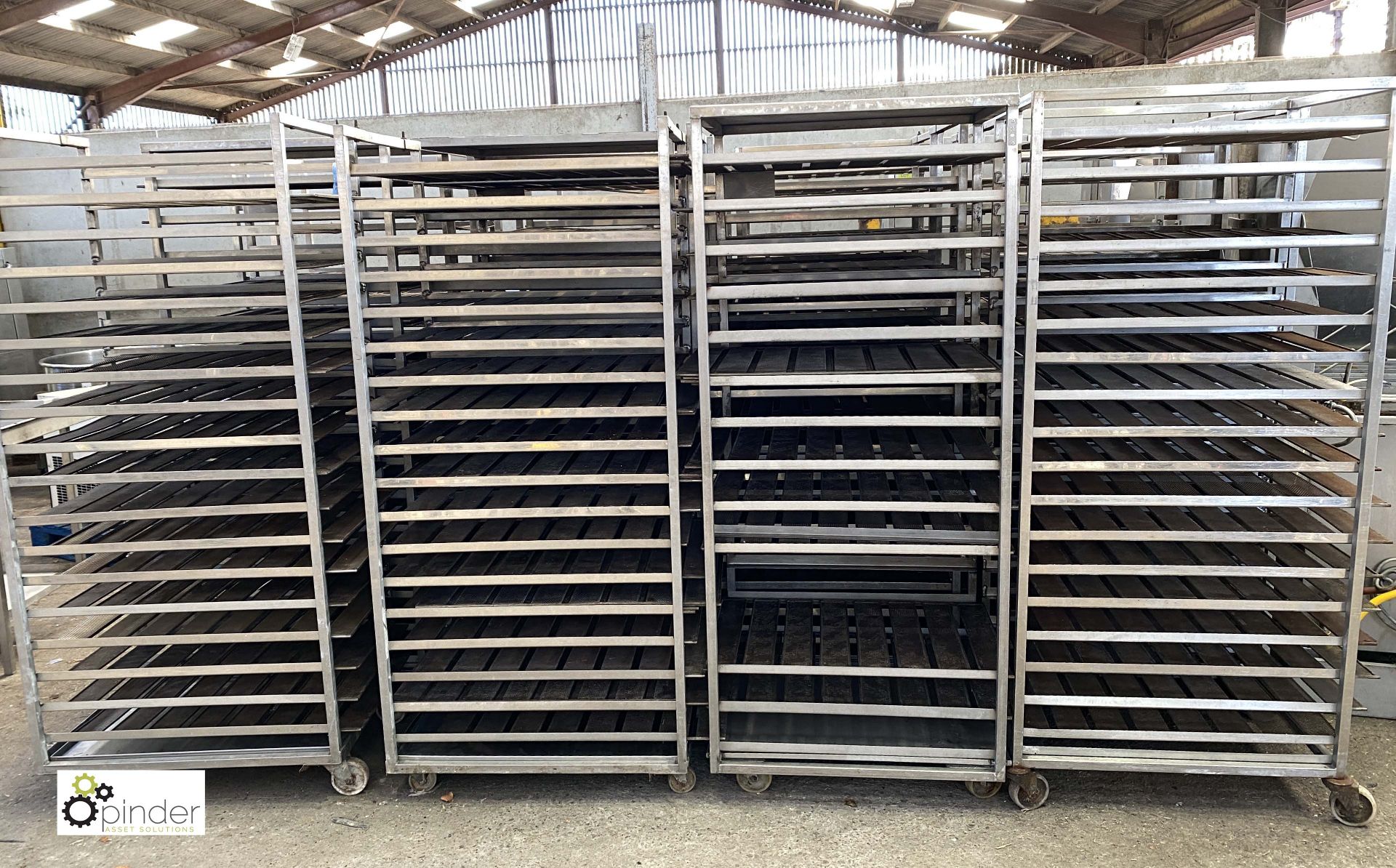 4 18-tray Doughnut Racks, 820mm x 625mm x 1830mm high (LOCATION: Croxton) / (please note this lot