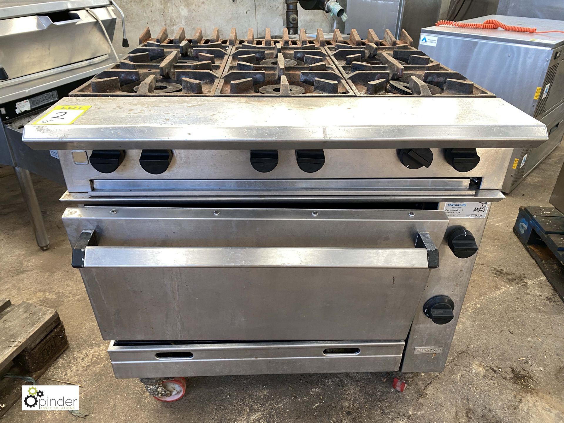Chieftain stainless steel mobile 6-ring single door Gas Range (LOCATION: Croxton) / (please note