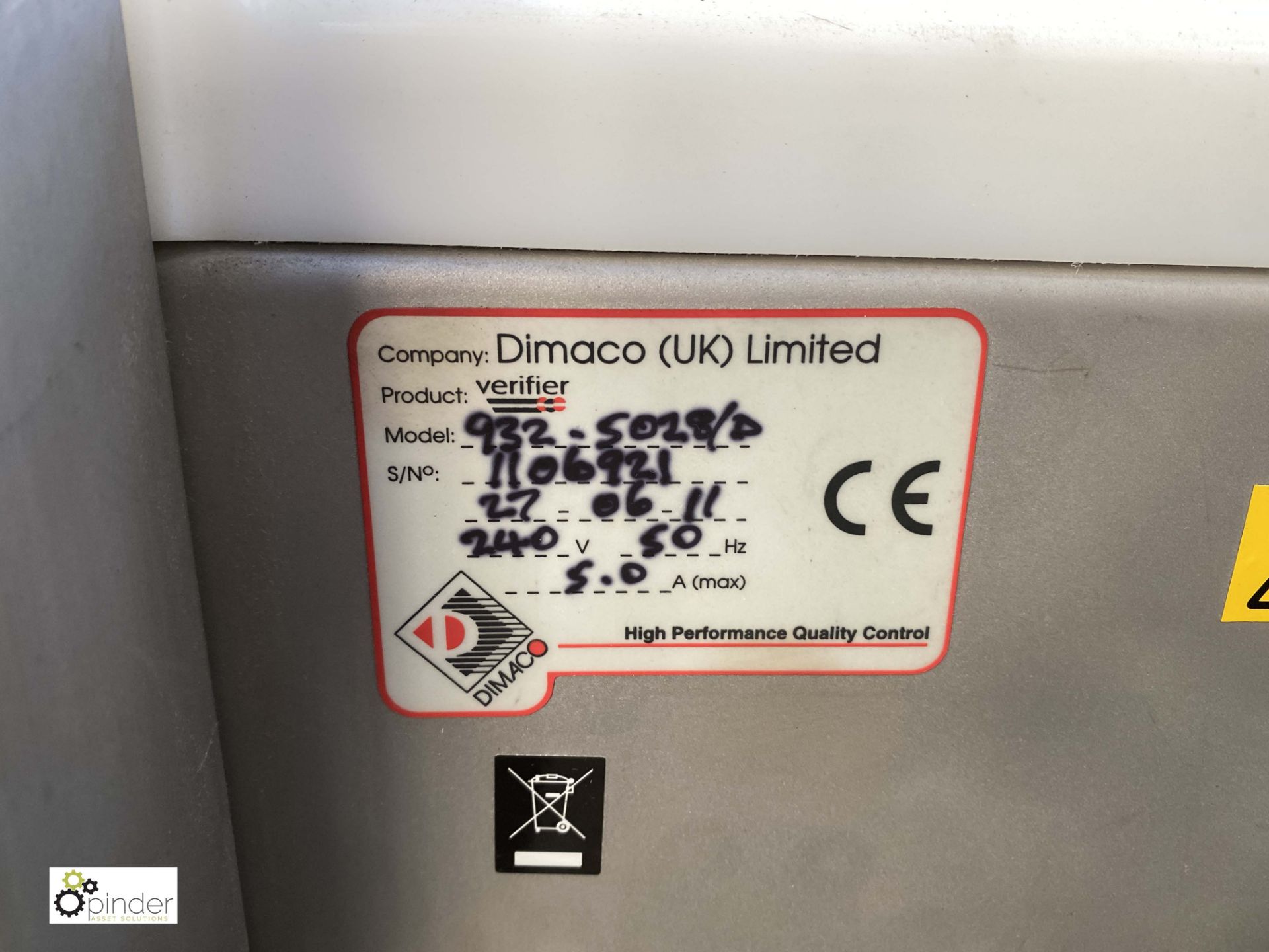 Dimaco 932.5028/D Product Verifier, 240volts (LOCATION: Croxton) / (please note this lot has a - Image 4 of 5