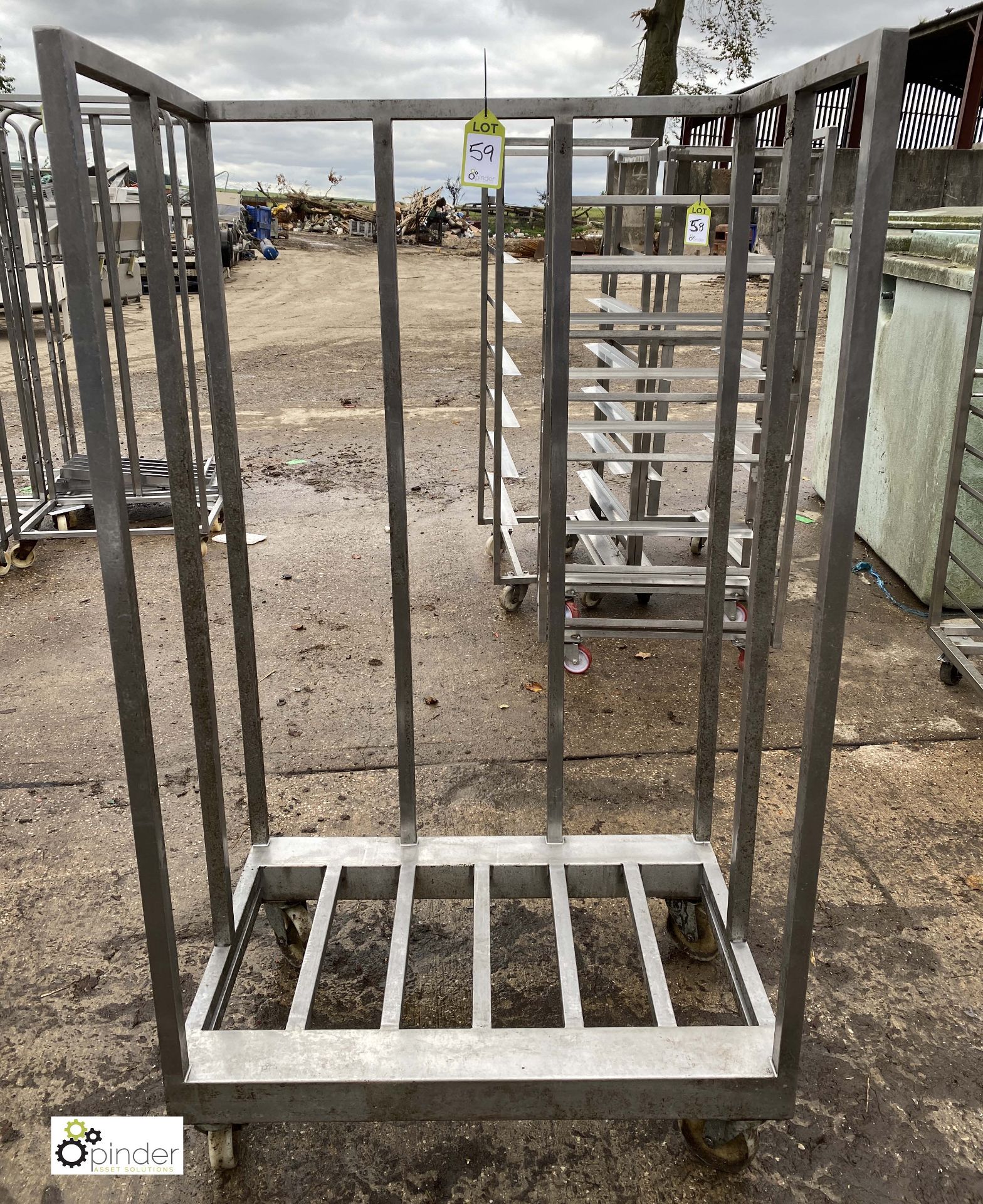 Stainless steel Trolley, 915mm x 600mm x 1600mm high (LOCATION: Croxton) / (please note this lot has