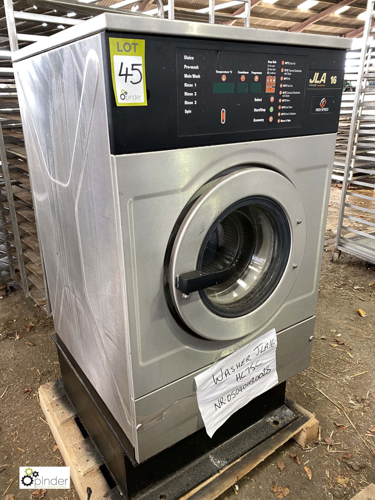 JLA HC75C Commercial Washing Machine, 240volts, 75litre capacity, dry load 7kg (LOCATION: Croxton) /