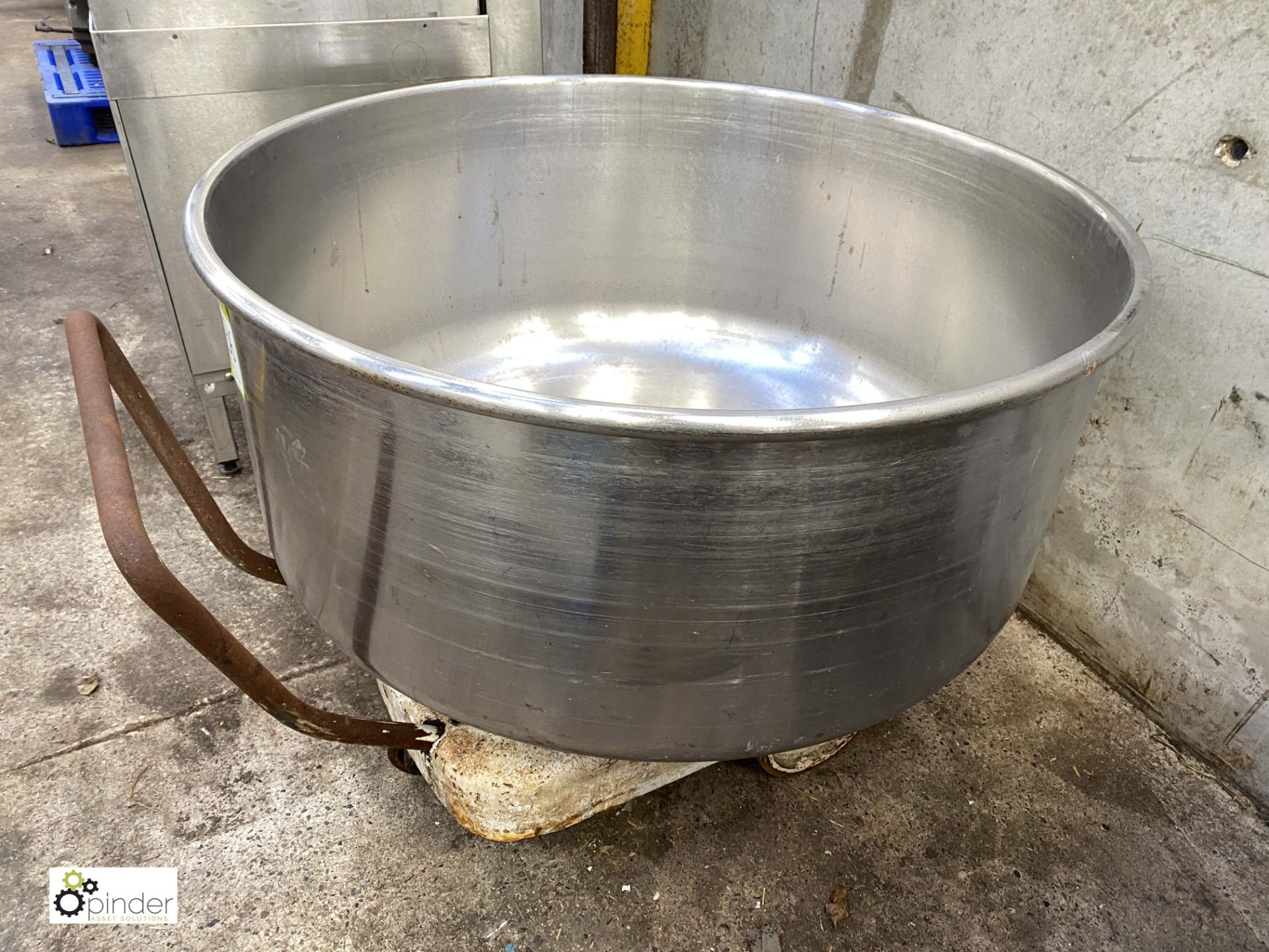 Stainless steel Mixing Bowl and Bowl Trolley, 1000mm diameter x 500mm high (LOCATION: Croxton) / ( - Image 2 of 3