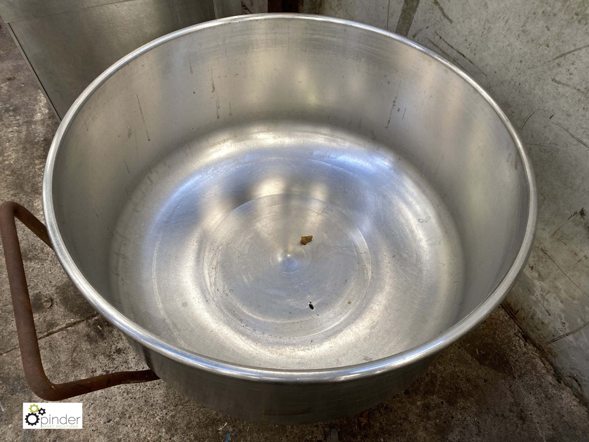 Stainless steel Mixing Bowl and Bowl Trolley, 1000mm diameter x 500mm high (LOCATION: Croxton) / ( - Image 3 of 3