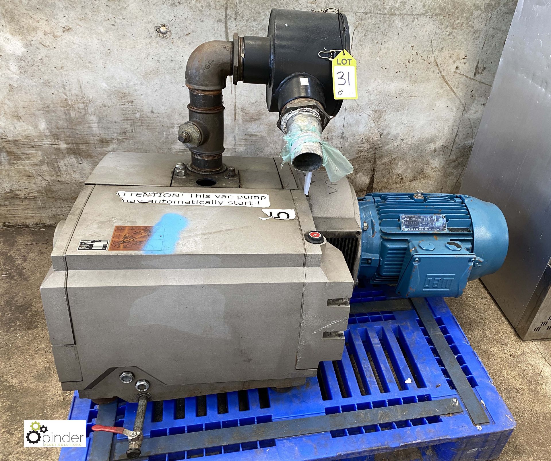 Becker type V4.400 SA/K Vacuum Pump, inlet capacity 400/480m³/h, vacuum 3/3m bar, year 2002,