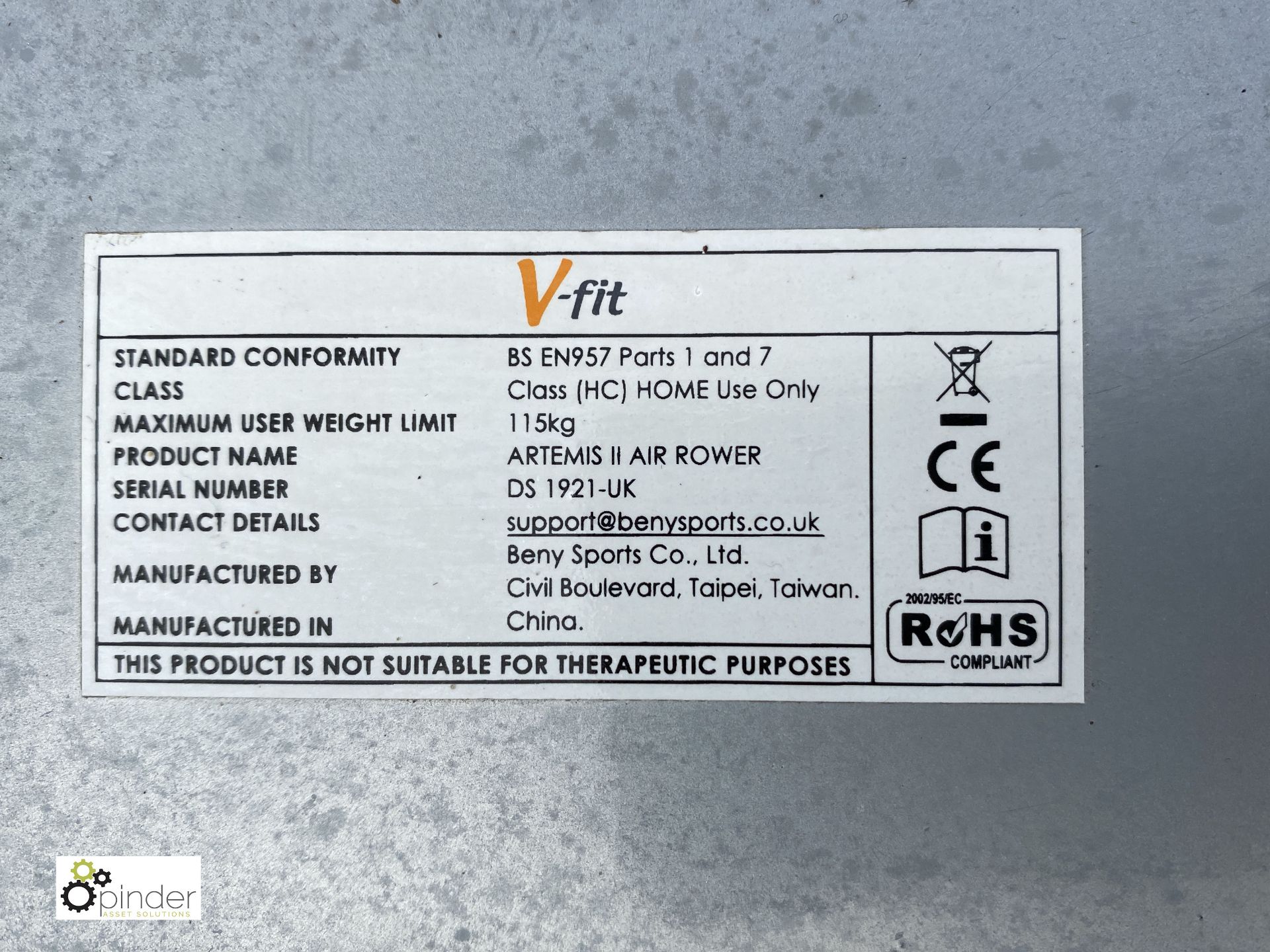 V-Fit ARTEMISII Air Rowing Machine - Image 4 of 6