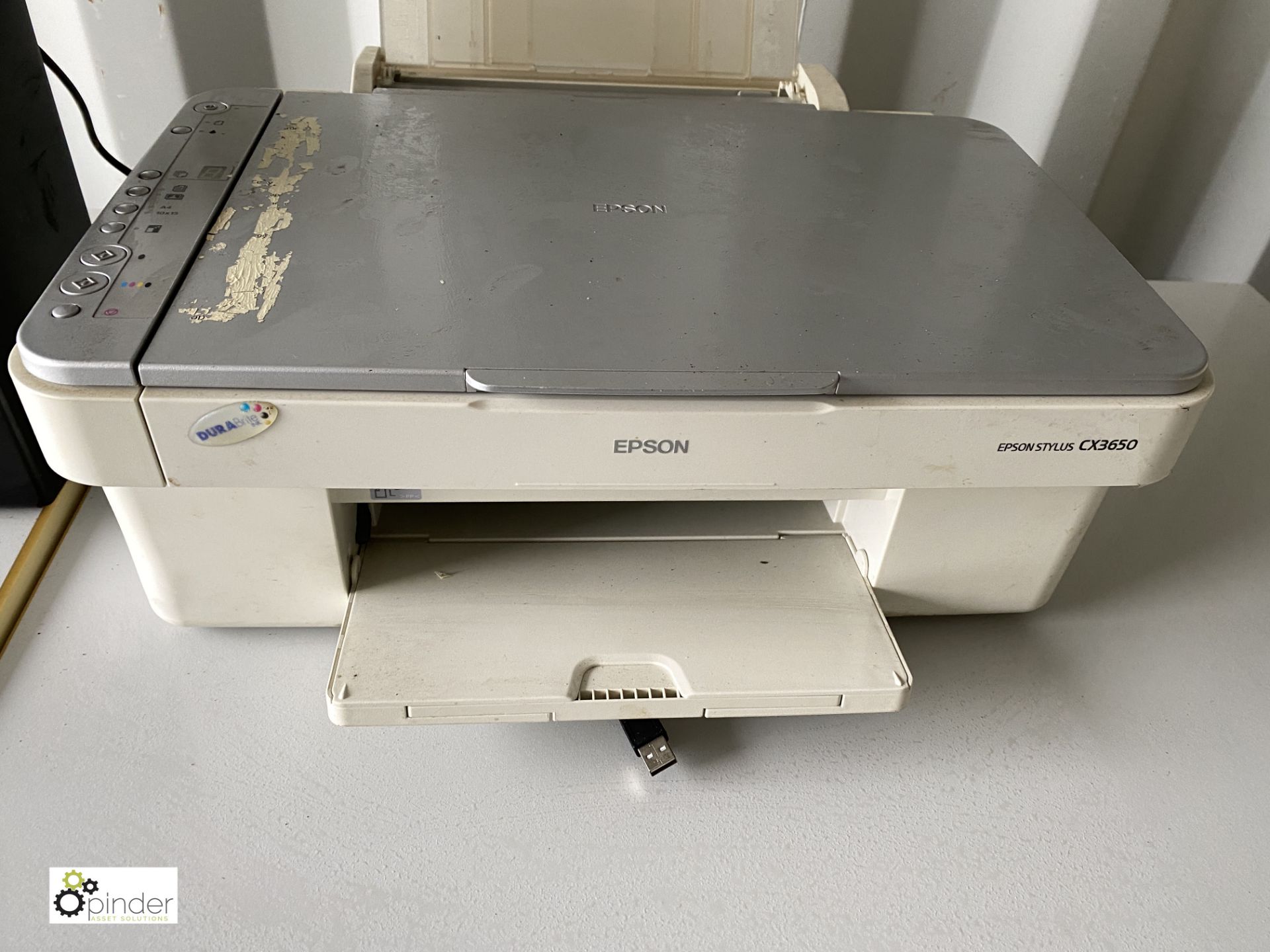 3 steel framed office Desks, 3 various office Chairs, Epson Inkjet Printer and Yale Paper Shredder - Image 7 of 7