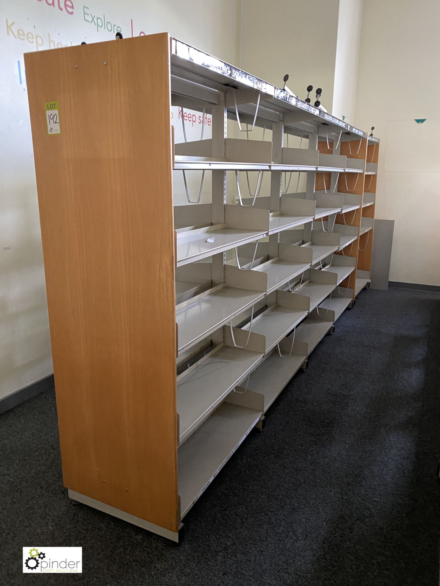 3 6-bay double sided Library Racks, 4-bay double sided Library Rack and 4-bay single sided Library - Image 5 of 6