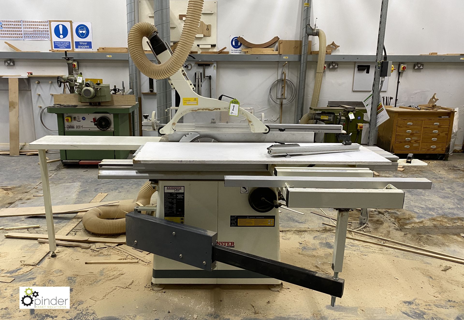 Axminster Plus SS1600-AE tilt arbor Panel Saw, sliding table 1600mm x 316mm, 415volts, serial number