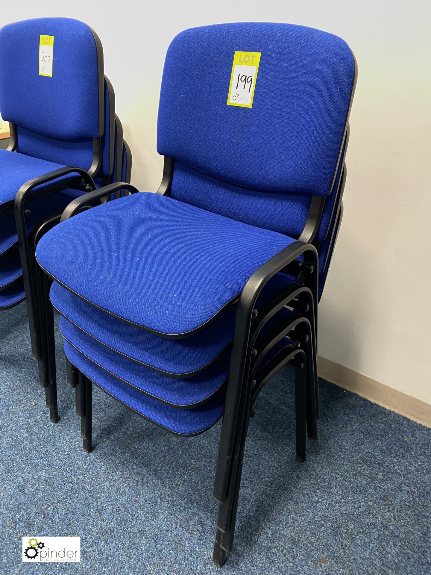 4 upholstered Stacking Chairs, blue (location: Level 4, Room B468)