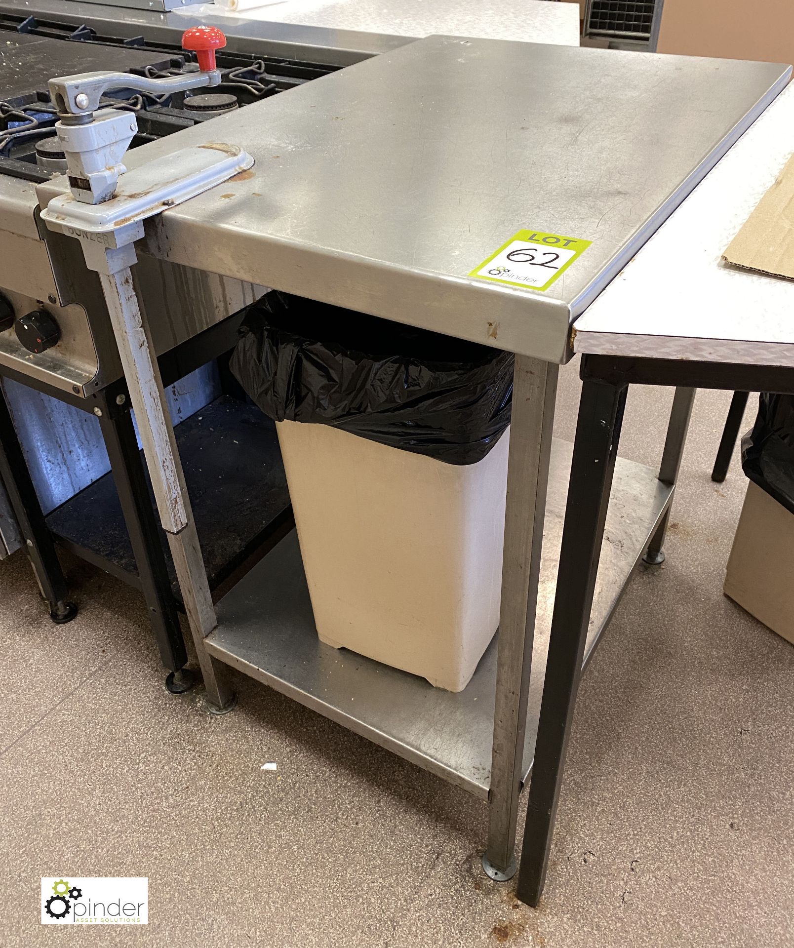 Stainless steel Preparation Table, 860mm x 600mm x 915mm, with undershelf and commercial can - Image 2 of 3