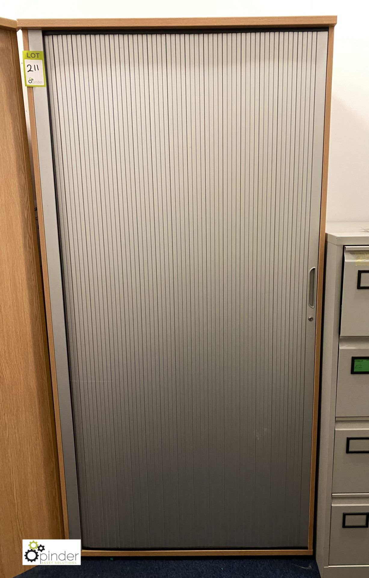 Beech effect shutter front Cabinet, 1000mm x 530mm x 2000mm (location: Level 2, Room B263)