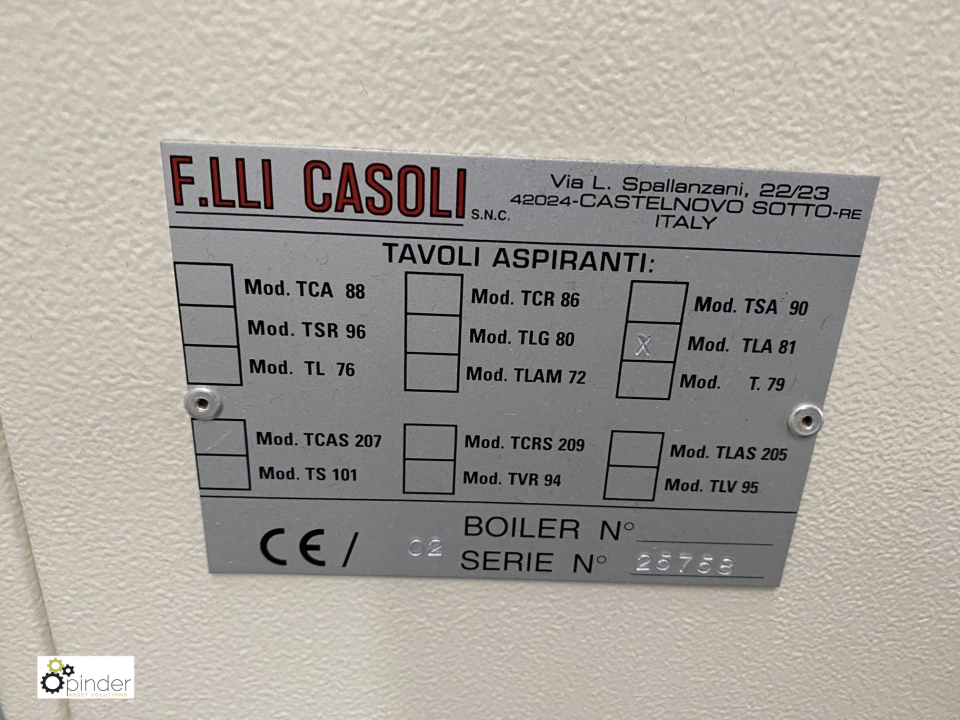 Casoli TLA81 Steam Ironing Table, serial number 25758 (location: Level 1, Joinery Workrooms) - Image 4 of 5