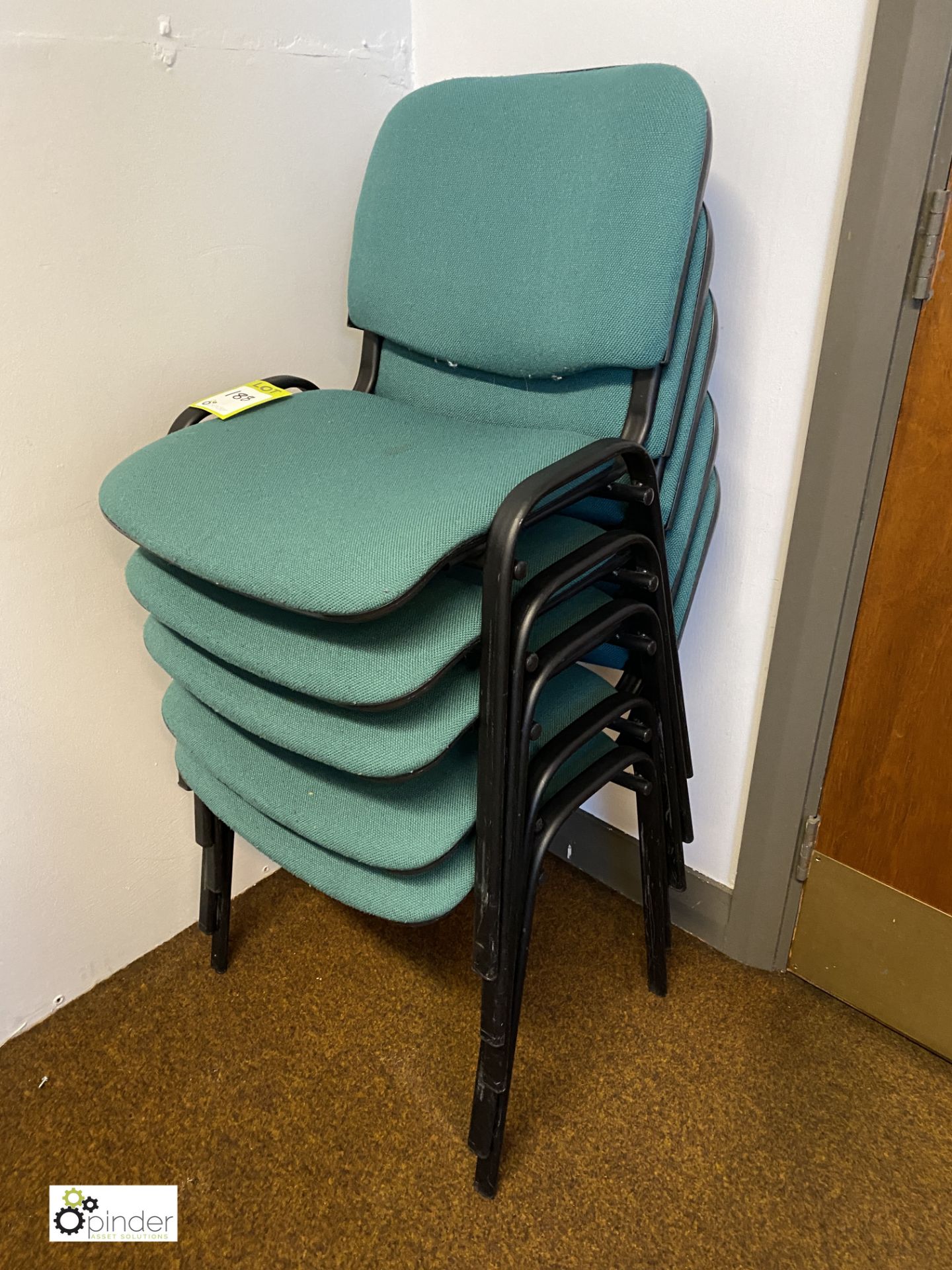 5 upholstered Stacking Chairs, fern green (location 5: Level 5, Room B571)