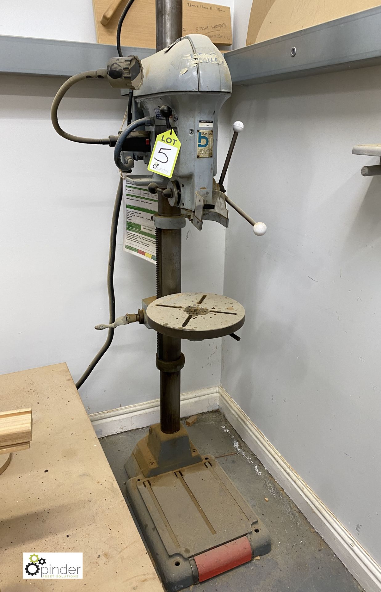 Boxford Union Pillar Drill, 415volts, with rise and table (location: Level 1, Joinery Workrooms)