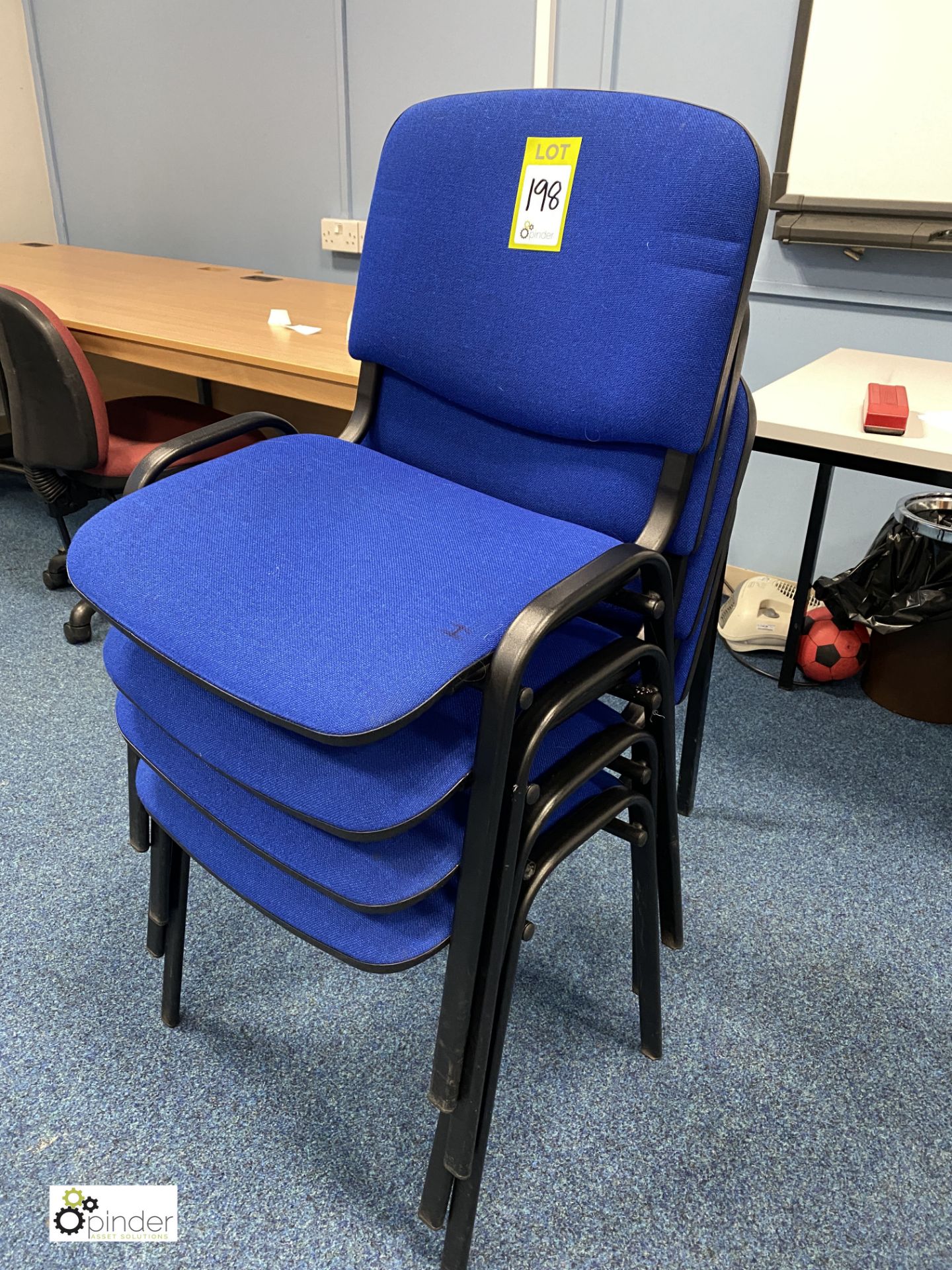 4 upholstered Stacking Chairs, blue (location: Level 4, Room B468)