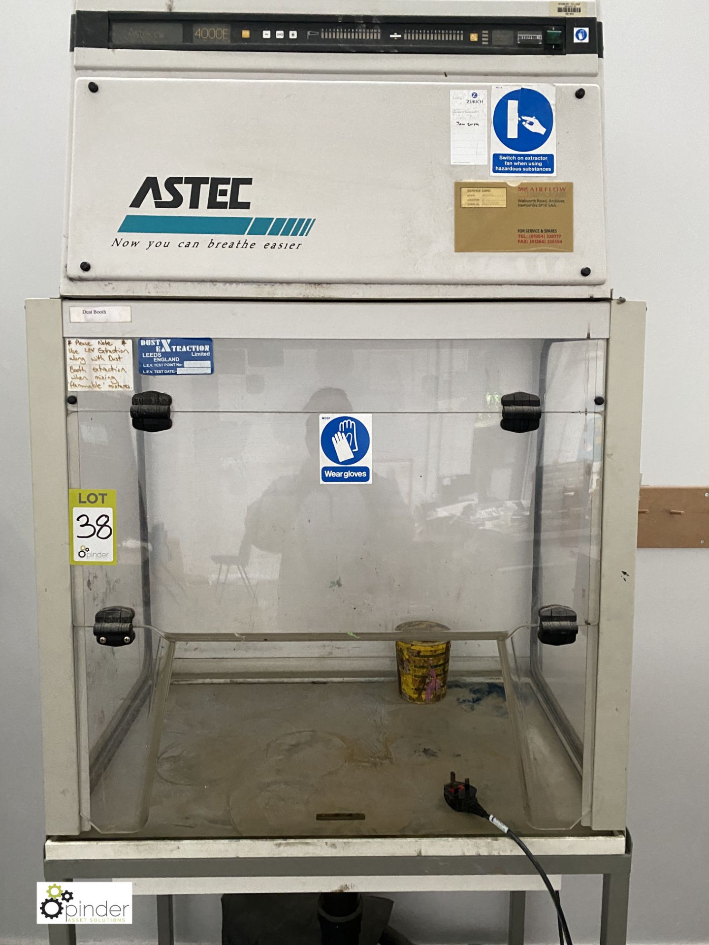 Astec 4000E Fume Extraction Cabinet, 240volts, 830mm x 550mm, 356hours (location: Level 1, Joinery - Image 2 of 5