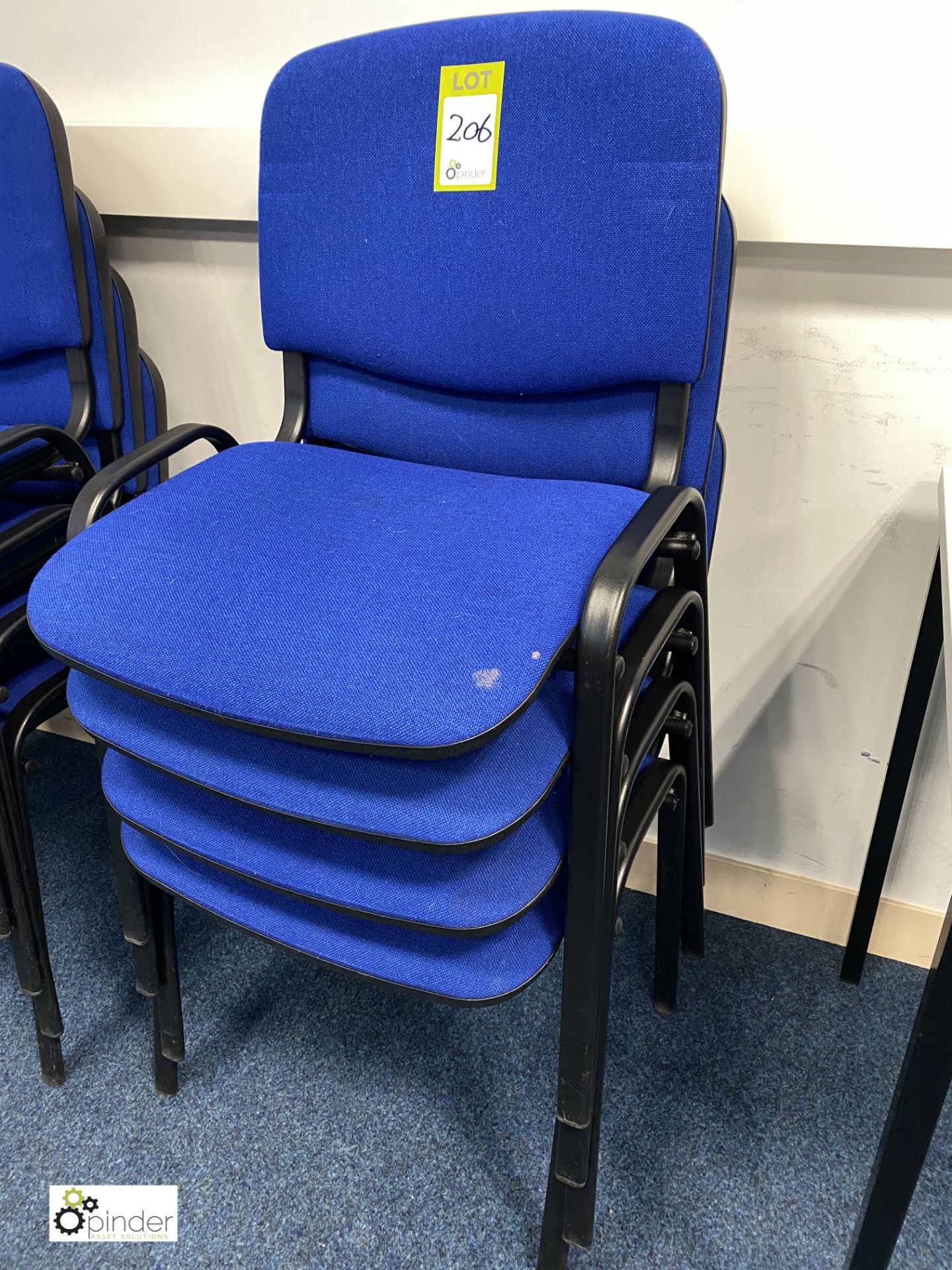 4 upholstered Stacking Chairs, blue (location: Level 4, Room B472)