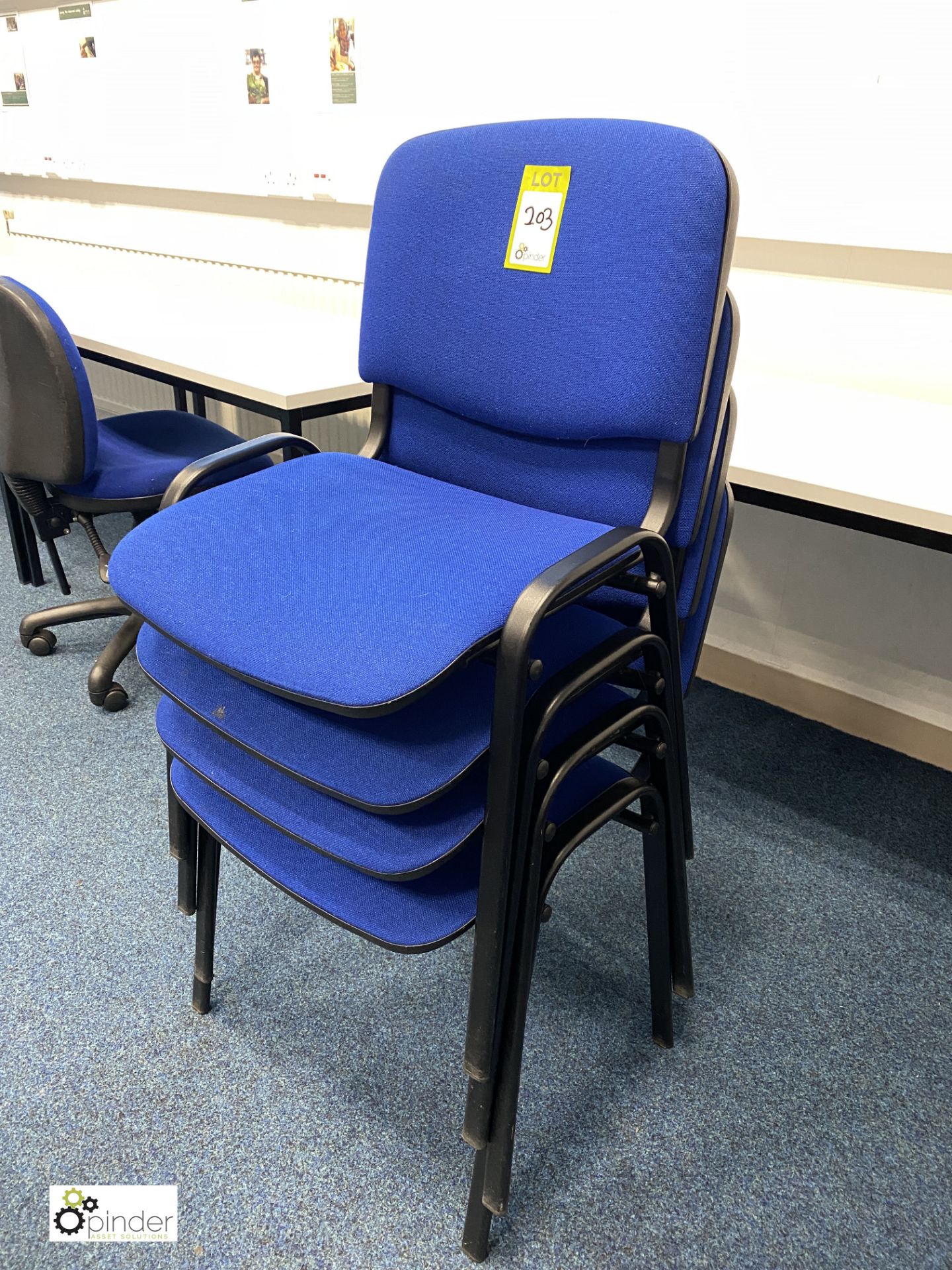 4 upholstered Stacking Chairs, blue (location: Level 4, Room B472)