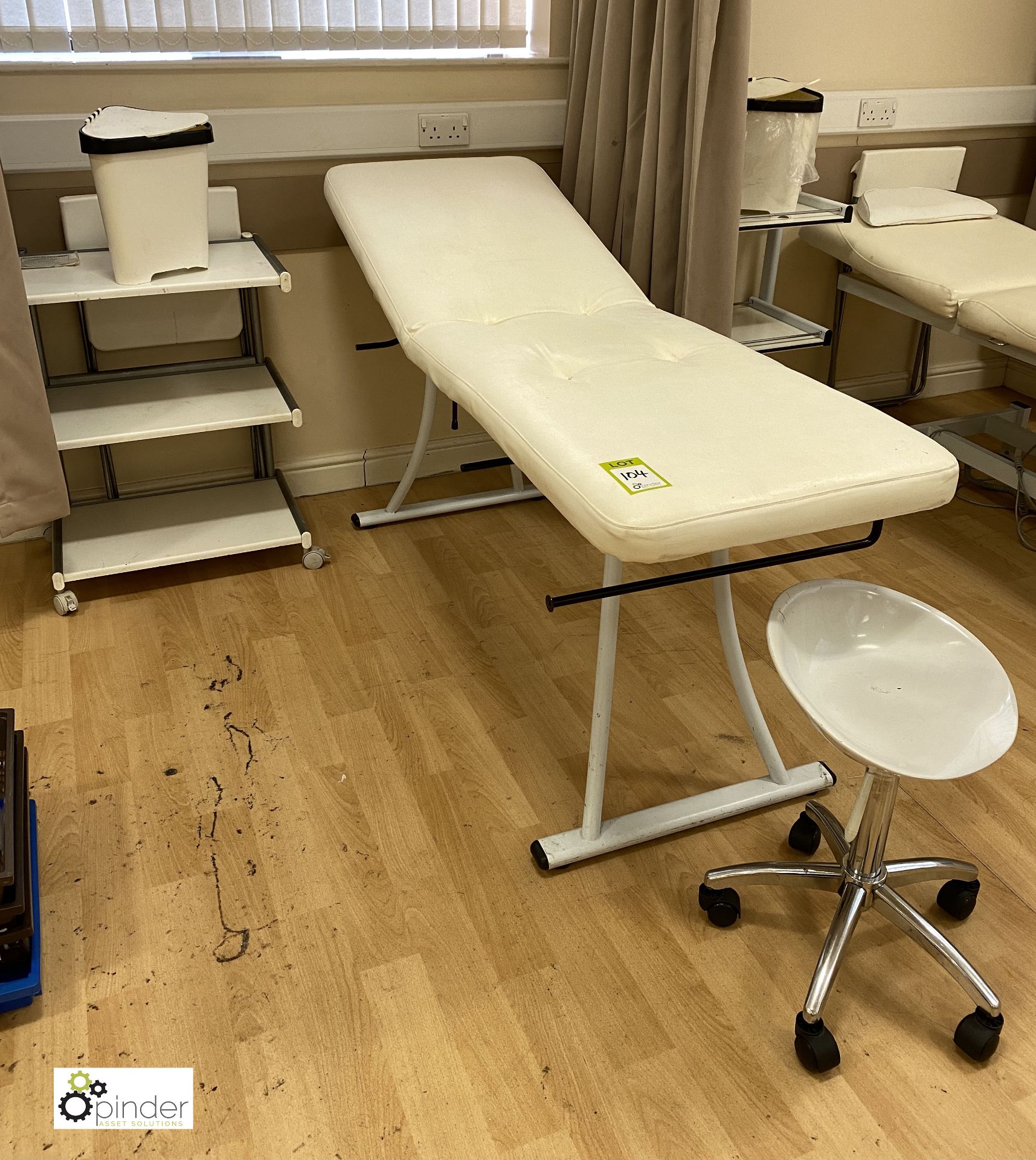Manual adjustable Beauty Bed, with mobile trolley and stool (location: Level 3, B372 Room)