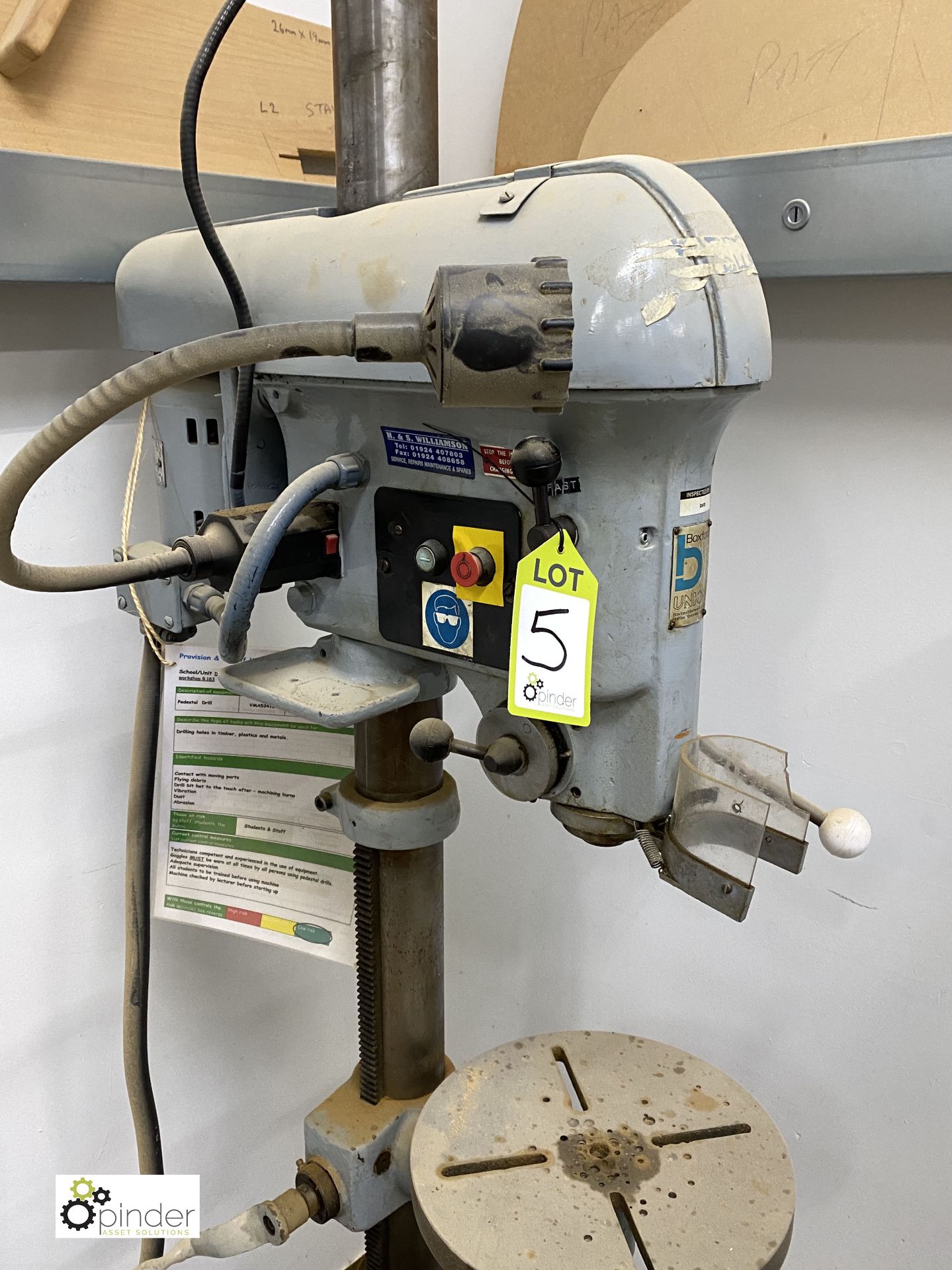 Boxford Union Pillar Drill, 415volts, with rise and table (location: Level 1, Joinery Workrooms) - Image 3 of 3