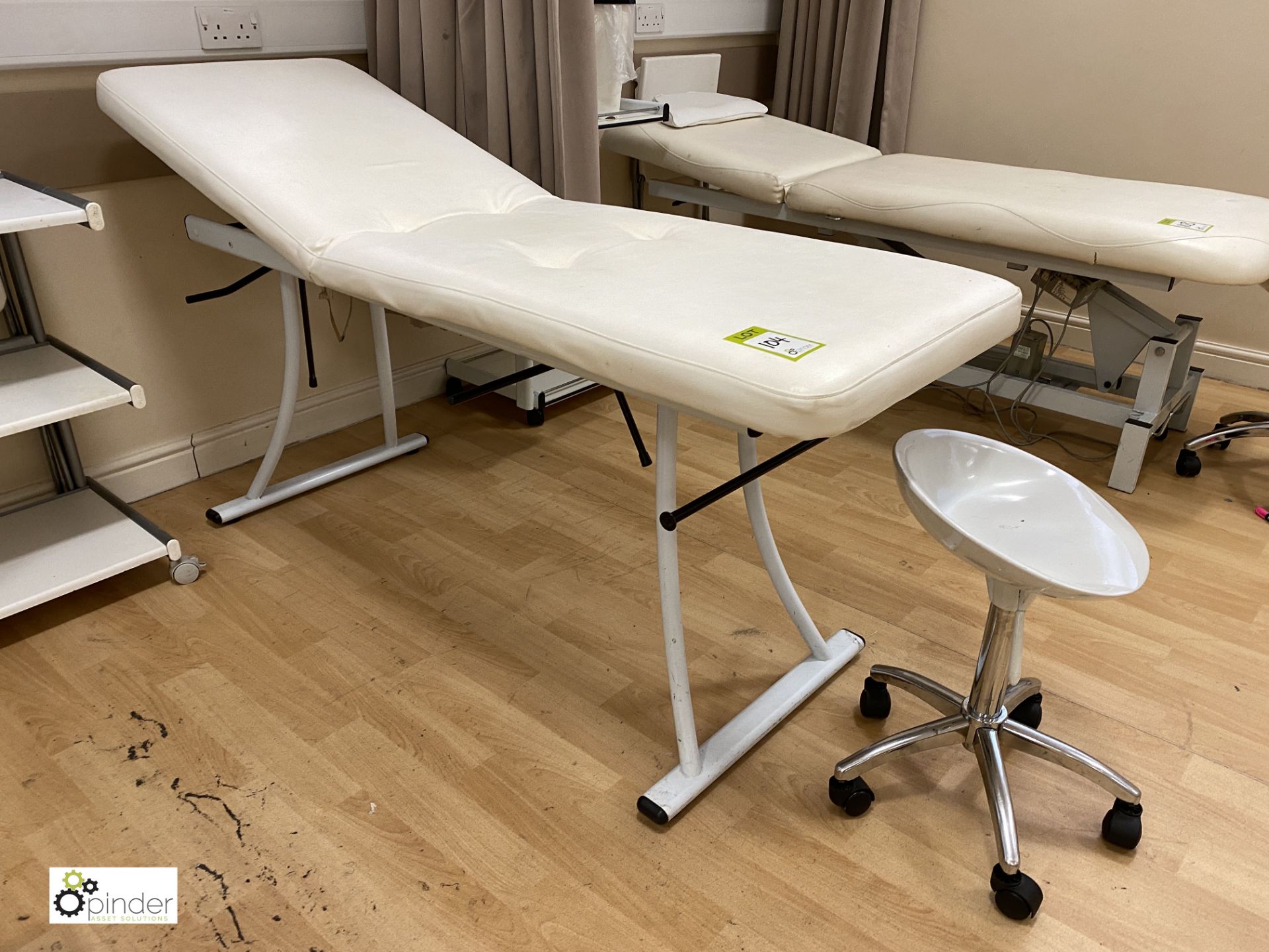 Manual adjustable Beauty Bed, with mobile trolley and stool (location: Level 3, B372 Room) - Image 2 of 2