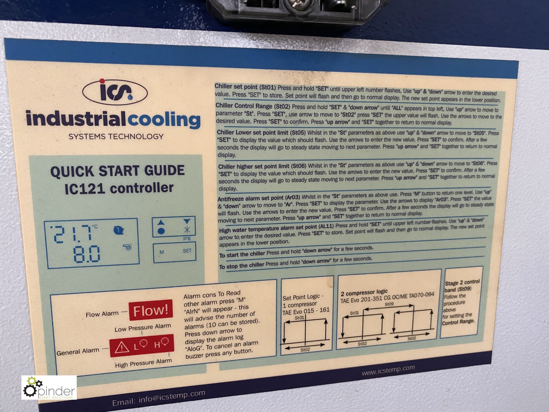 MTA EVO351 Chiller, refrigerant R407c, year 2009, serial number 2200146556 (please note this lot has - Image 4 of 12