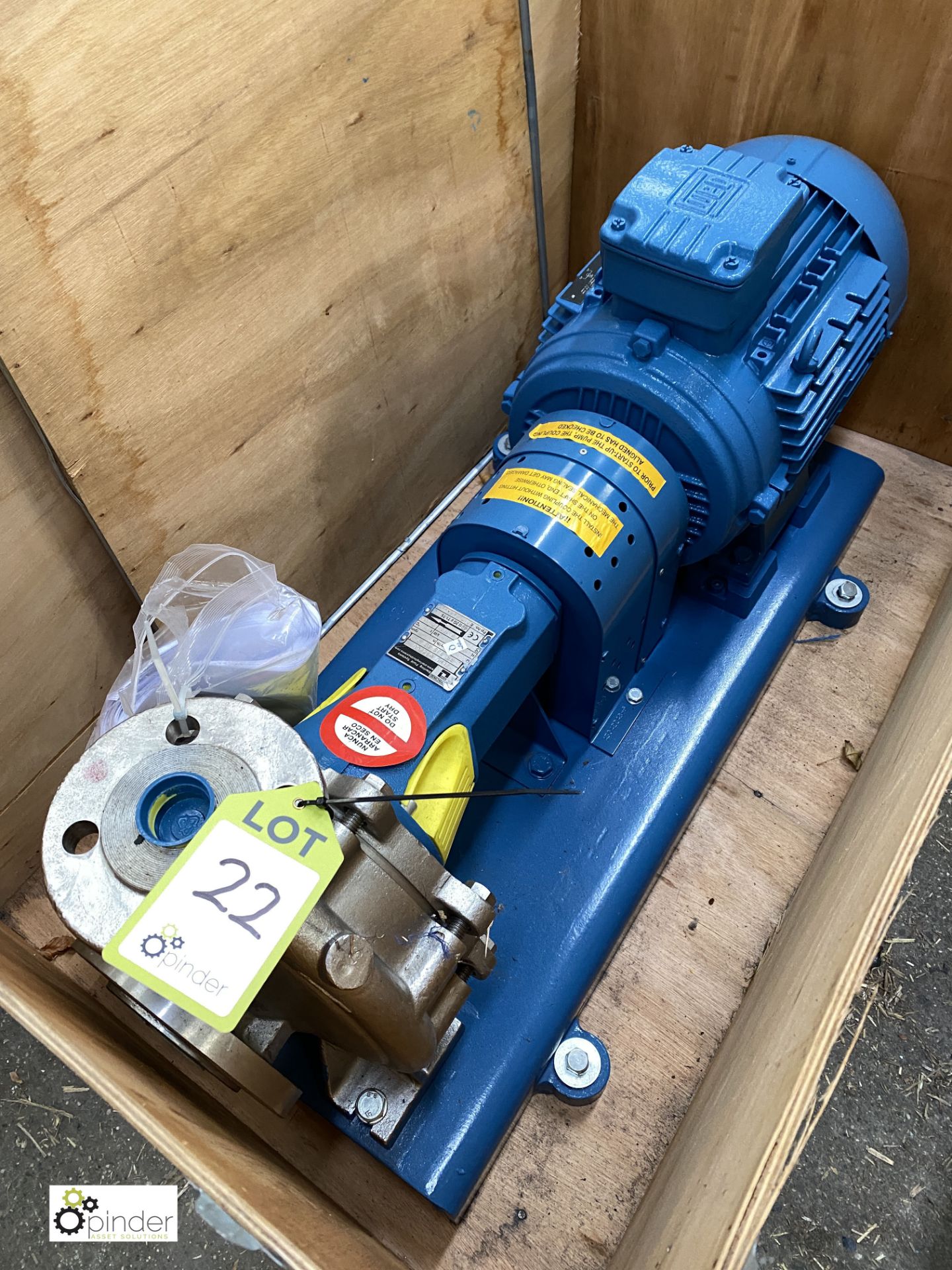 Sterling ZLND 032200 BB BJS B stainless steel Pump, with Weg 5.5kw motor, unused (please note this