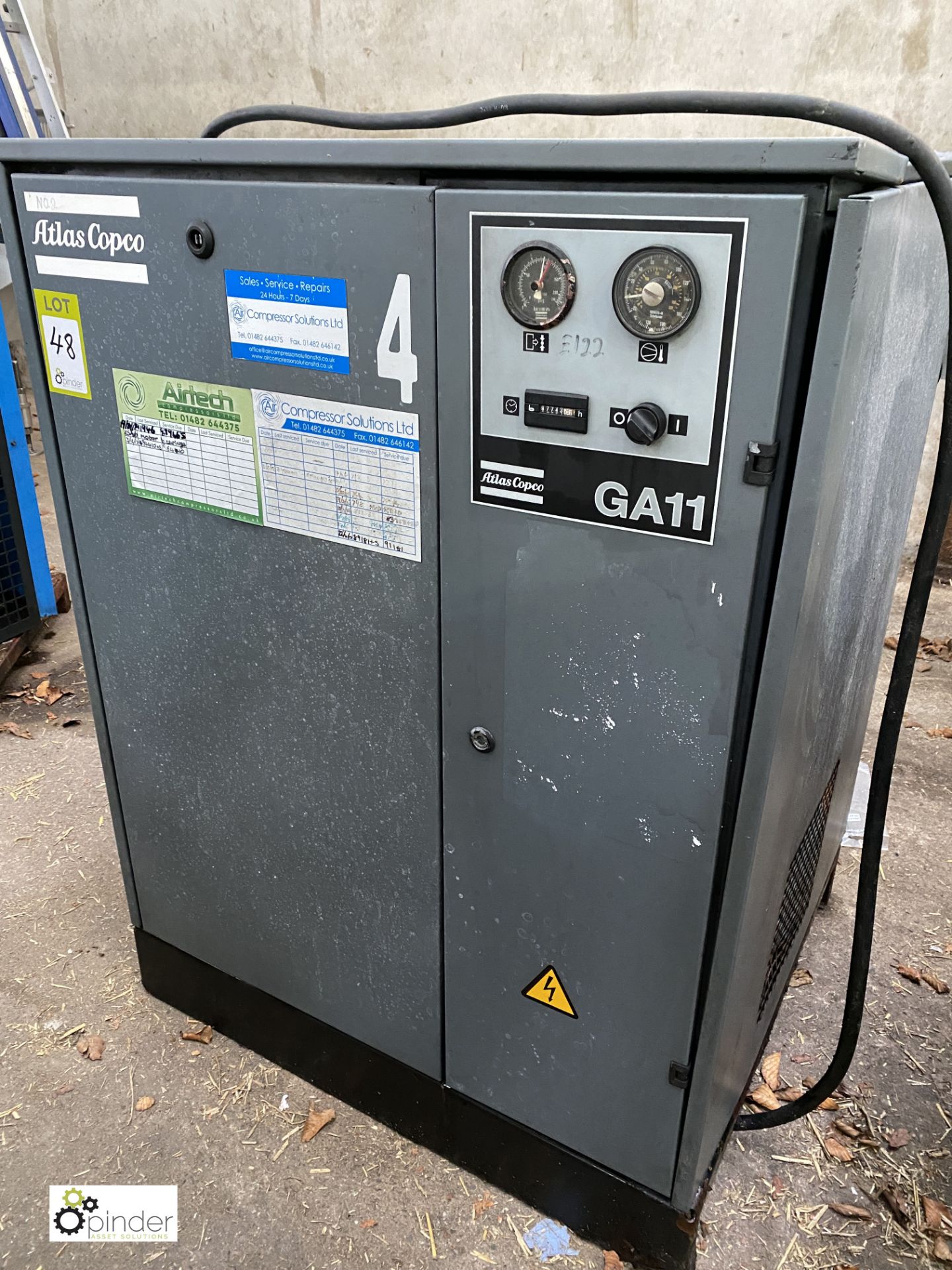 Atlas Copco GA11 SP Packaged Air Compressor, 7.5bar, 97743hours, 415volts (please note this lot - Image 2 of 5