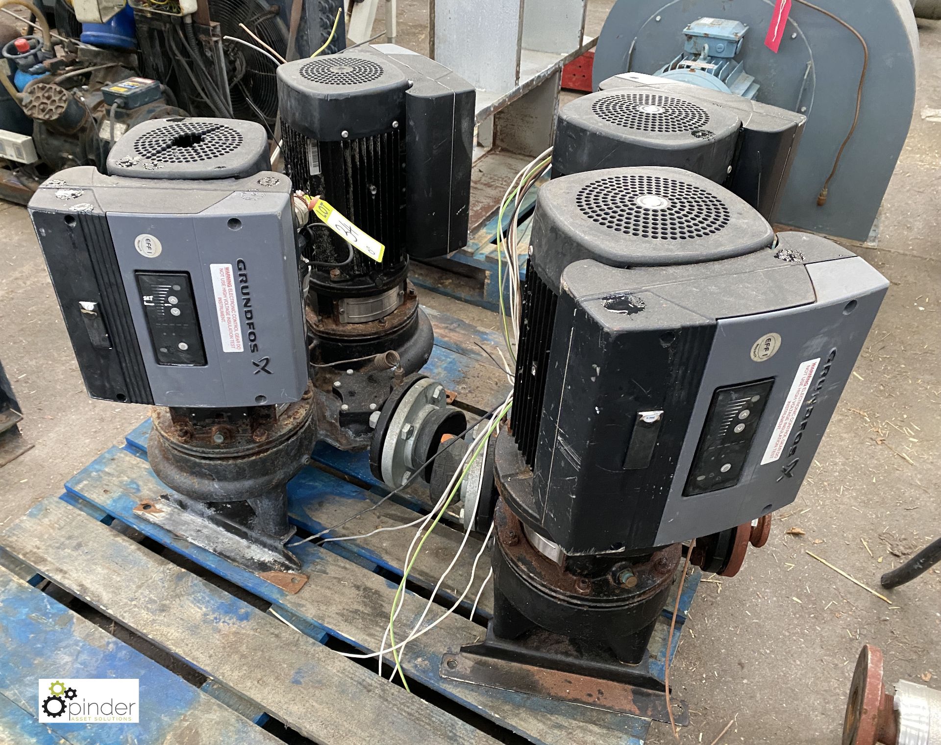 2 Grundfos MGE100+C2-FF215-01 Twin Pump Sets, to pallet (please note this lot has a lift out fee - Image 4 of 4