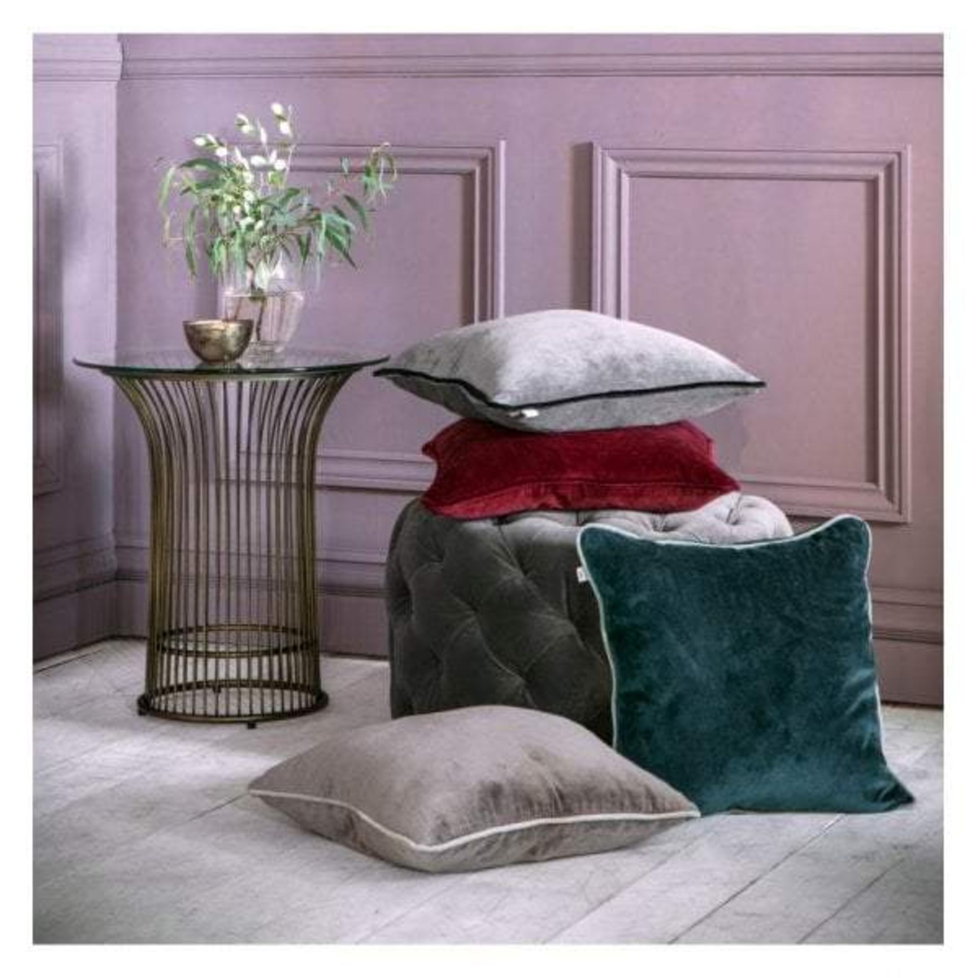 Eterno Velvet Cushion Taupe Duck Feather Filled Sumptuously Soft And Luxurious Velvet Cushion With