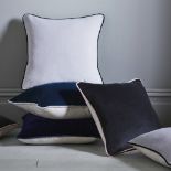 Andrew Martin Pelham Milk Velvet Cushion SLATE A Smooth Milk Velvet Cushion With Smart Contrast